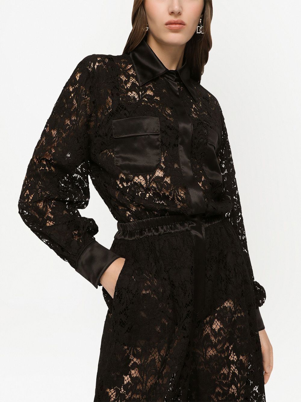 Dolce & Gabbana lace-trim long-sleeve jumpsuit - view 2