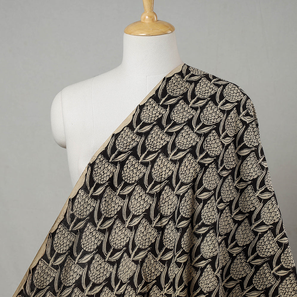 HAVELI CHRONICLES Black Corn Butta Bagru Block Print Cotton Fabric