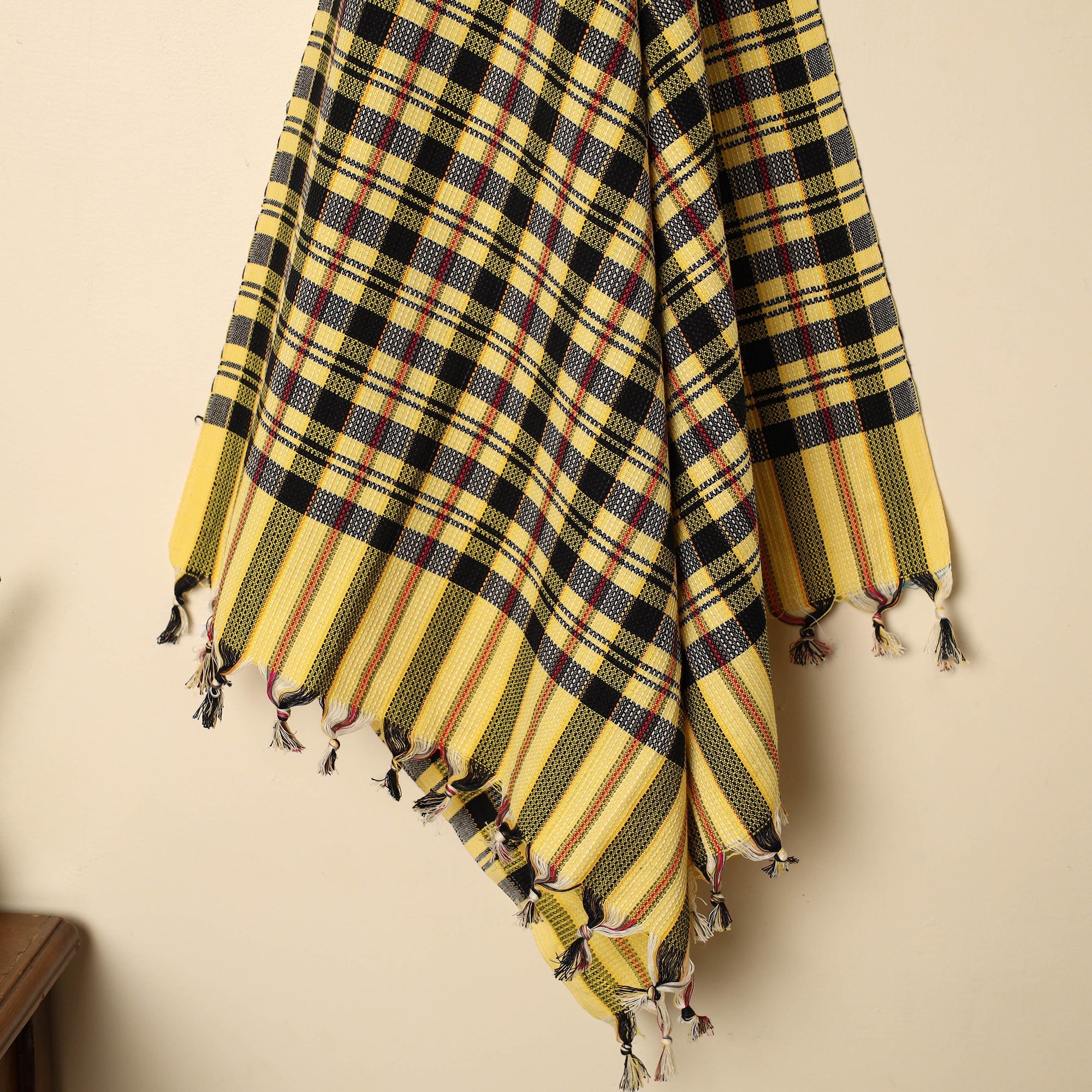 GWALIOR HANDLOOMS Black - Handloom Fine Cotton Checks Bath Towel 138 - view 2