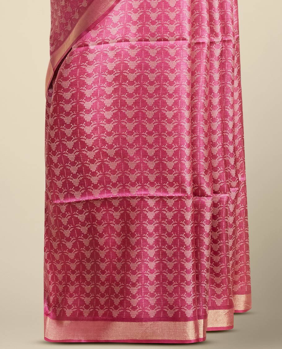 Pothys Purple intricate zari design tusser silk saree with self zari border - view 3