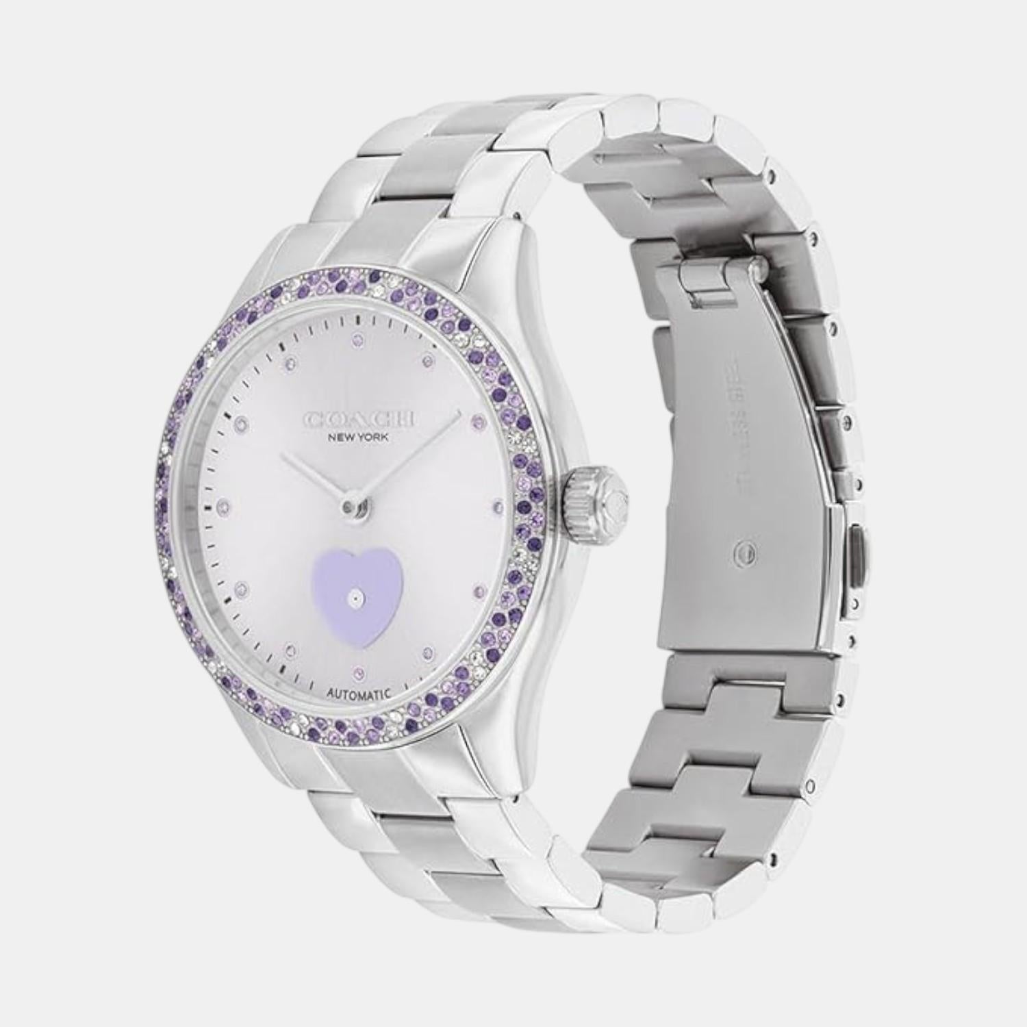 Coach Brooks Women Automatic Lavender Dial Analog Stainless Steel Watch 14504522 - view 2
