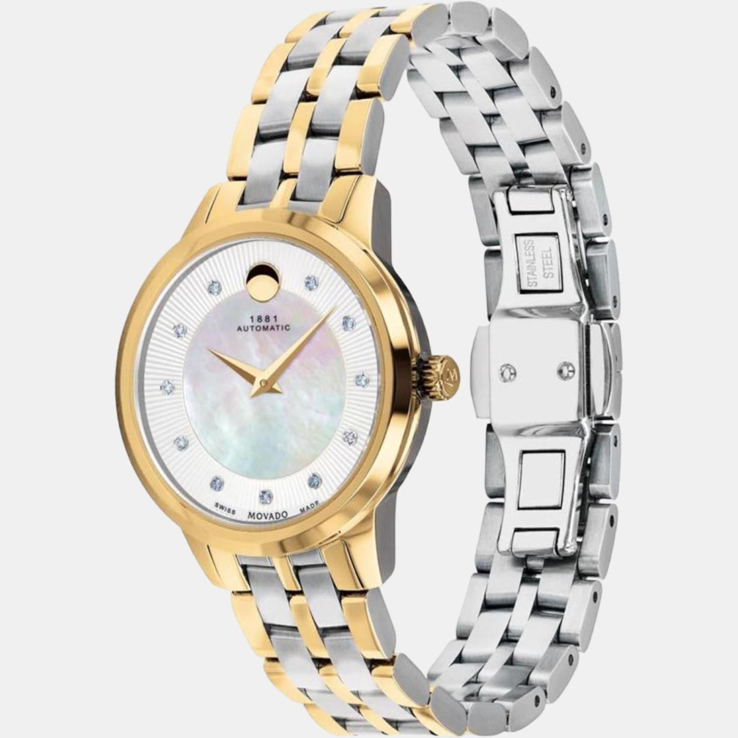 Movado 1881 Automatic Women Automatic White Dial Analog Stainless Steel Watch 0607489M - view 2