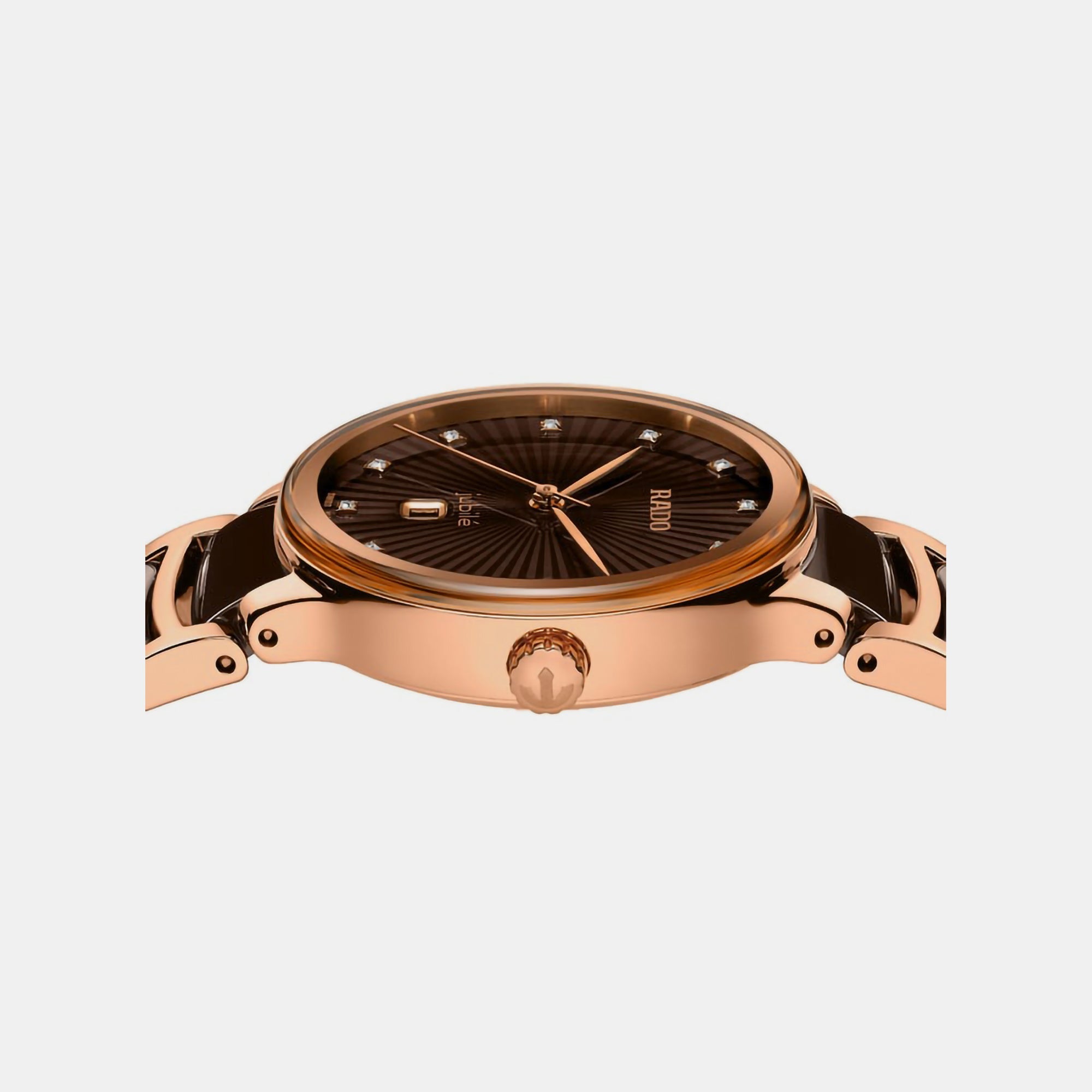 Rado Centrix Women Quartz Brown Dial Chronograph Ceramic Watch R30024732 - view 3