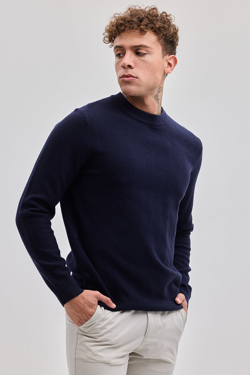 SNITCH Navy Knitted Sweater - view 6
