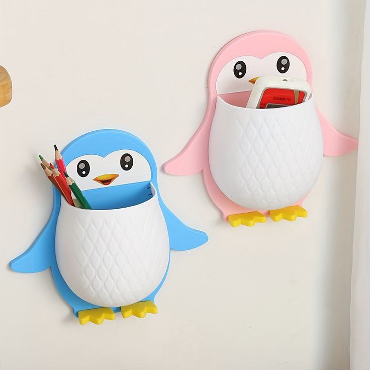 Catterton Unique Self Adhesive Penguin Storage Rack (Pack Of 3) - view 2