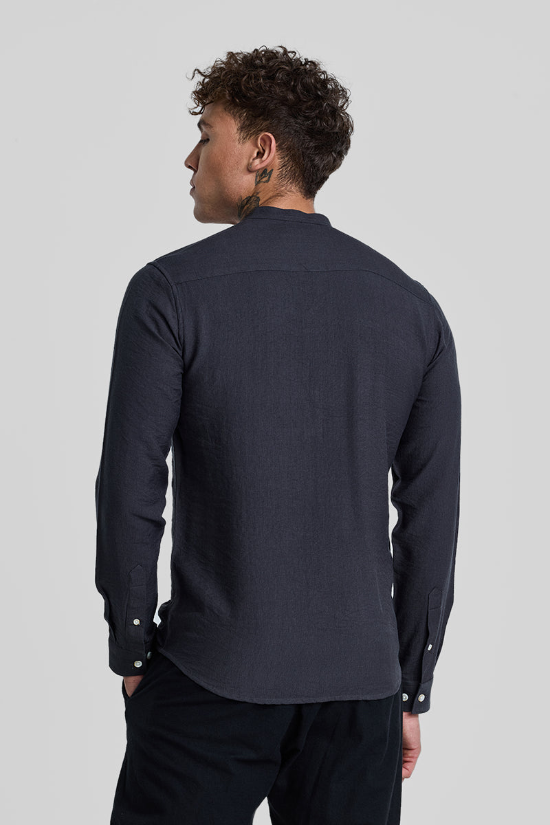 SNITCH Charcoal Grey Textured Slim Fit Kurta - view 7