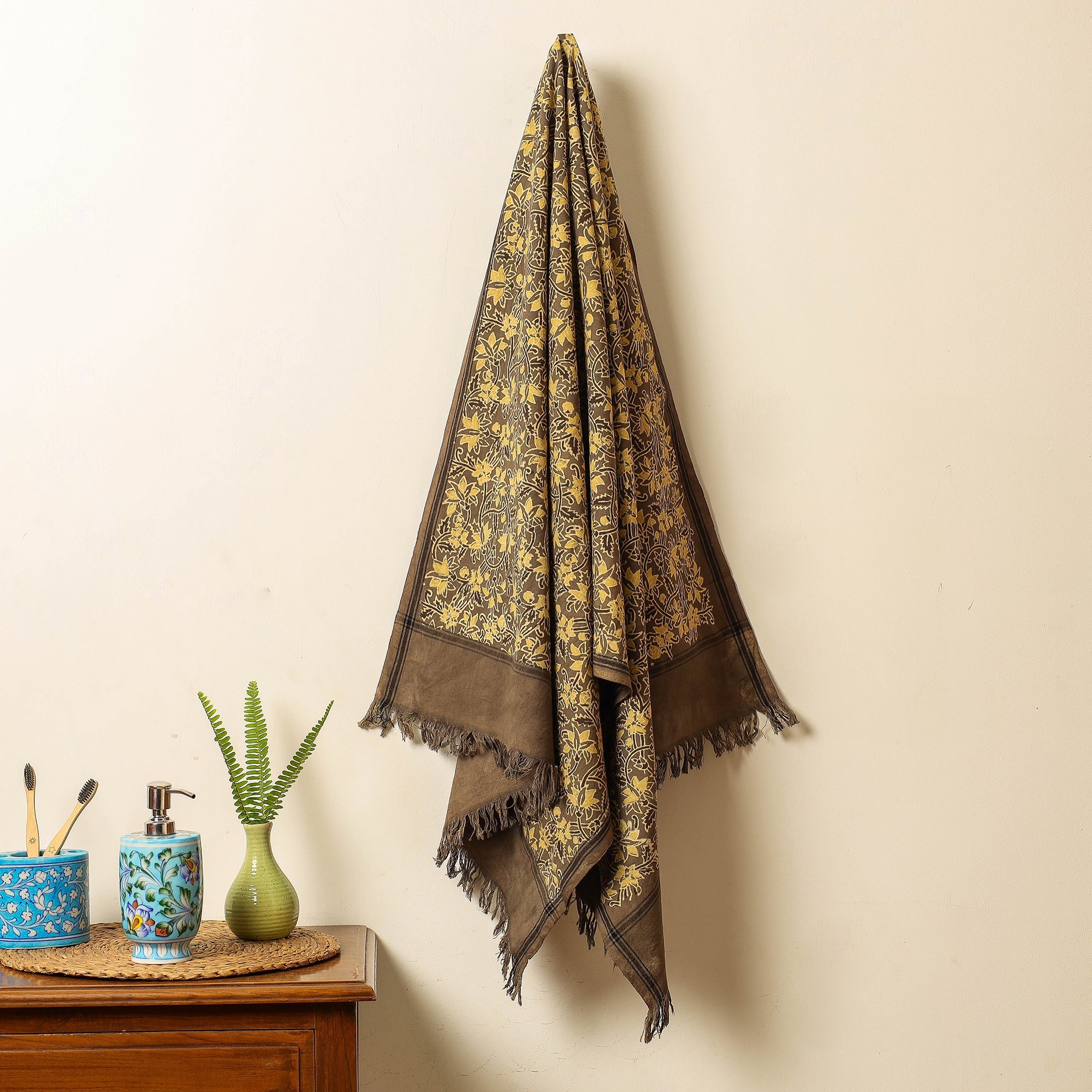 KACHCHH JI CHHAAP Brown - Block Print Cotton Ajrakh Handloom Towel