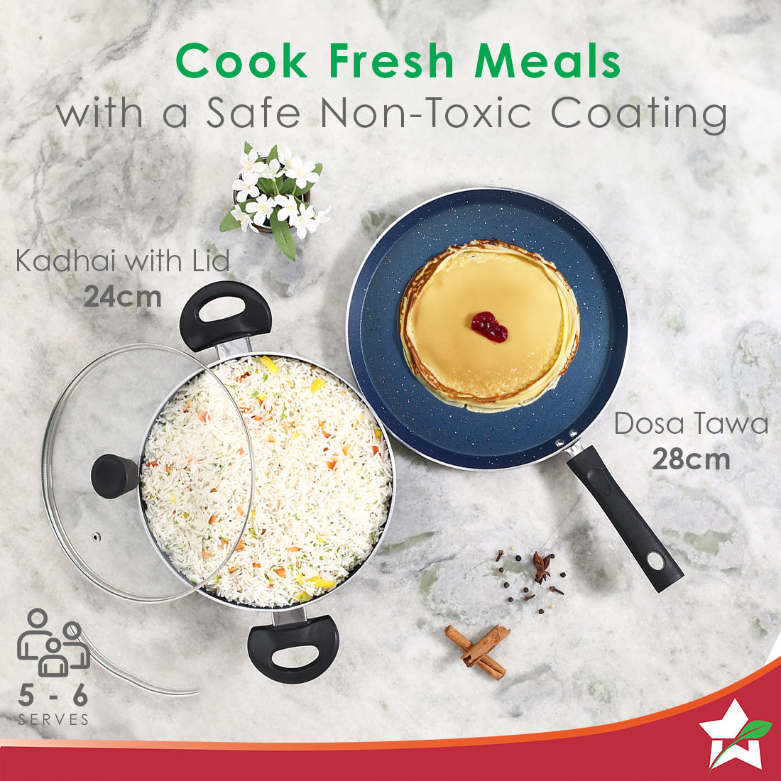 Galaxy 3pcs Cookware Set | Kadhai by black tree - view 4
