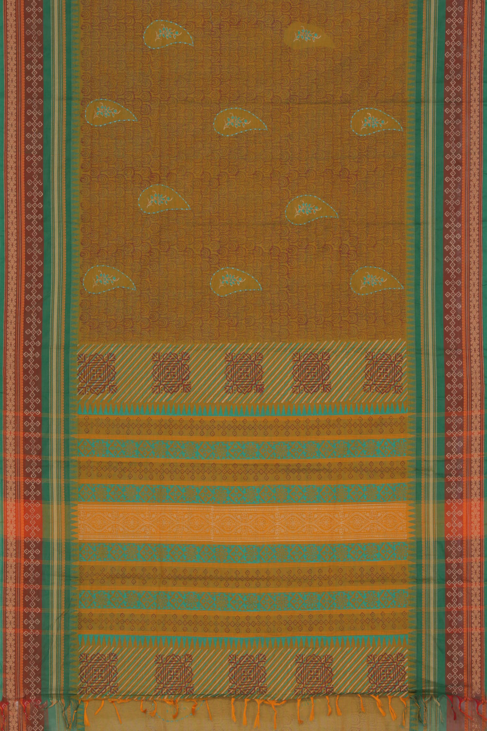 Kalanjali Ethnics Hand block printed cotton saree - view 4