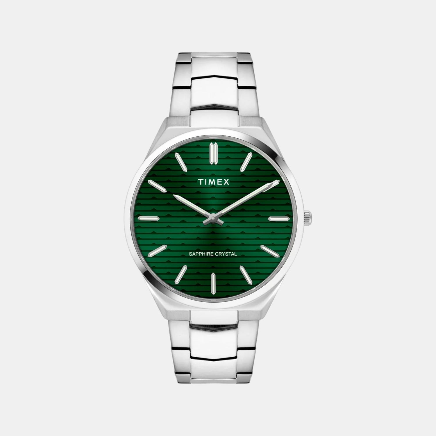 Timex Fashion Men Quartz Green Dial Analog Stainless Steel Watch TWEG25800