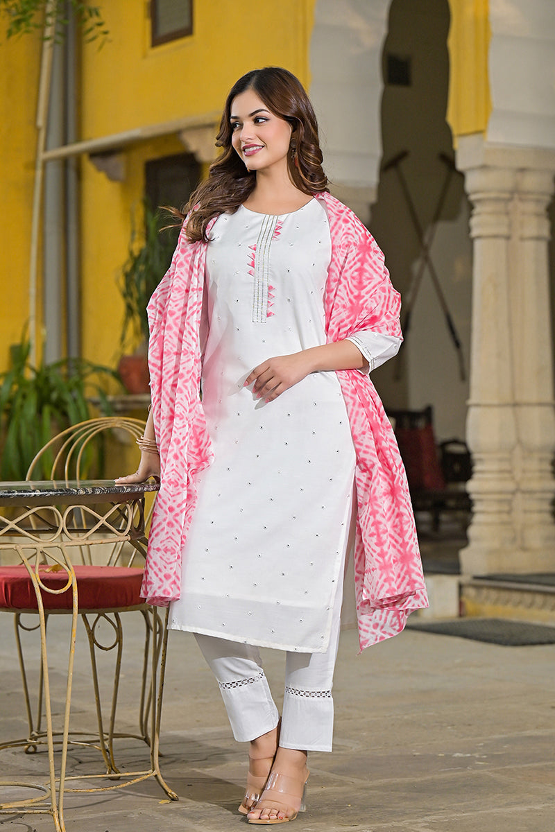Ahika Pink Rayon Blend Solid Embroidered Straight Suit Set VKSKD2215PNK - view 8