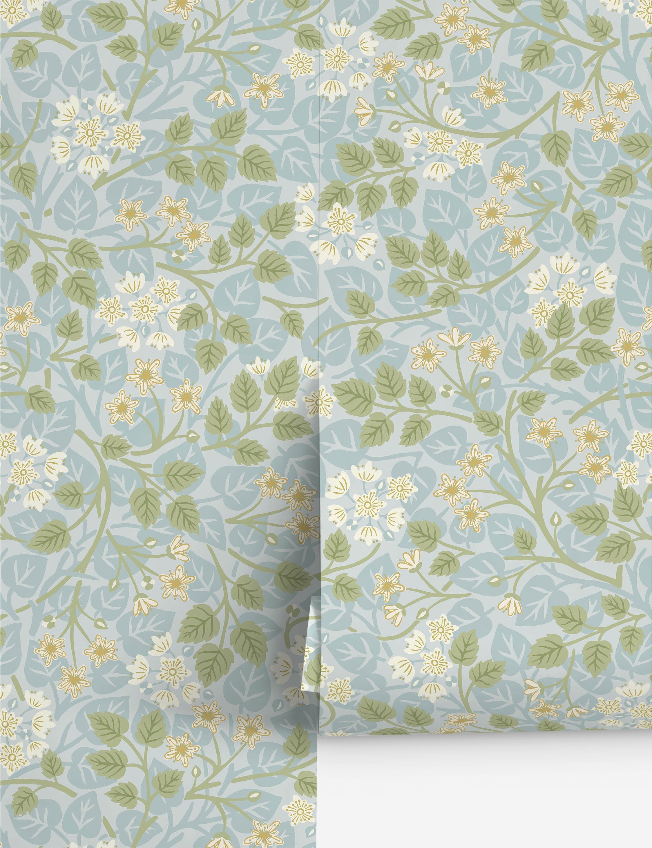 Lulu and Georgia Silver Lime Wallpaper by Sanderson - view 4