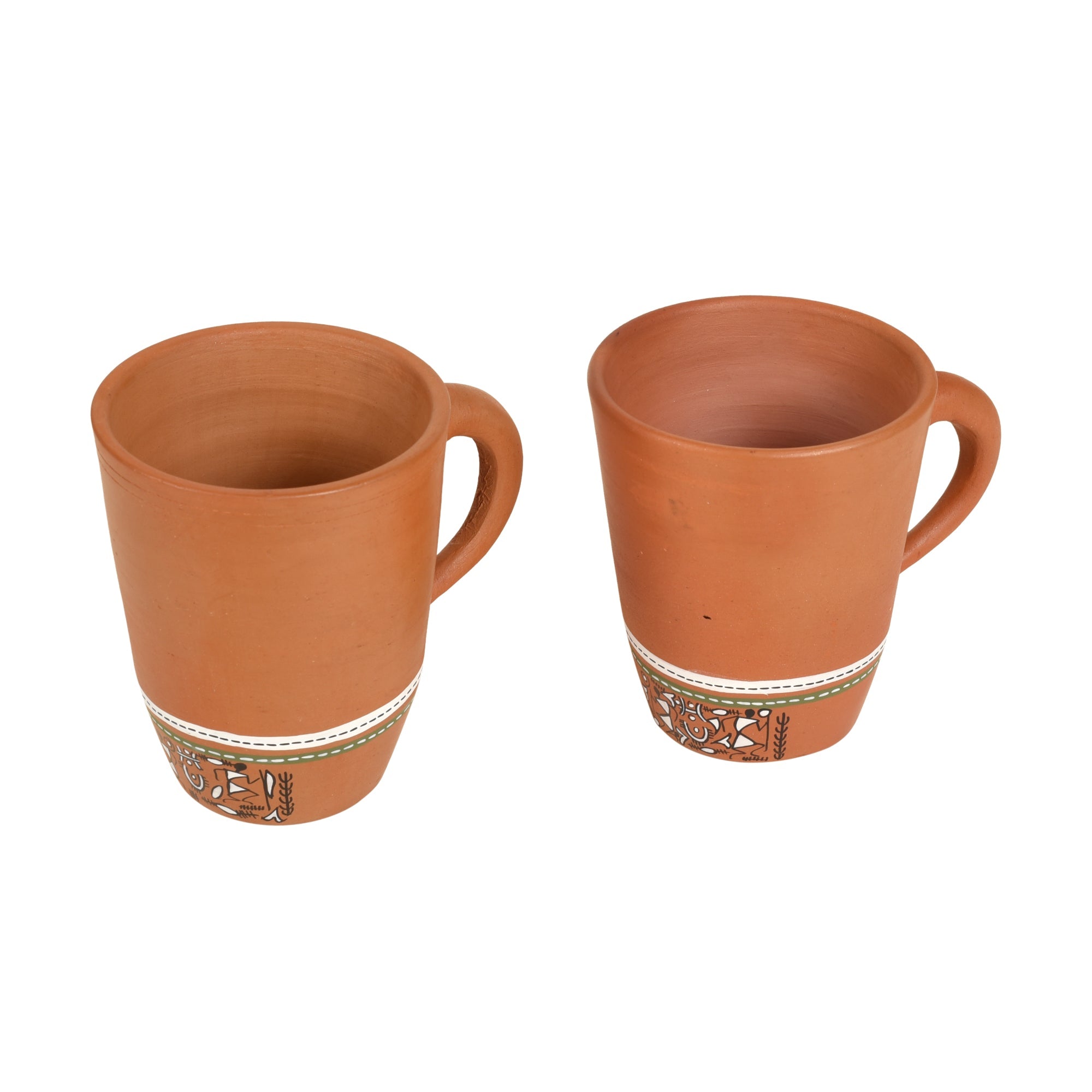 ART CREATIONS BY SUMAN SONTHALIA Brown - Knosh-3 Earthen Mugs with Tribal Motifs (Set of 2) - view 2