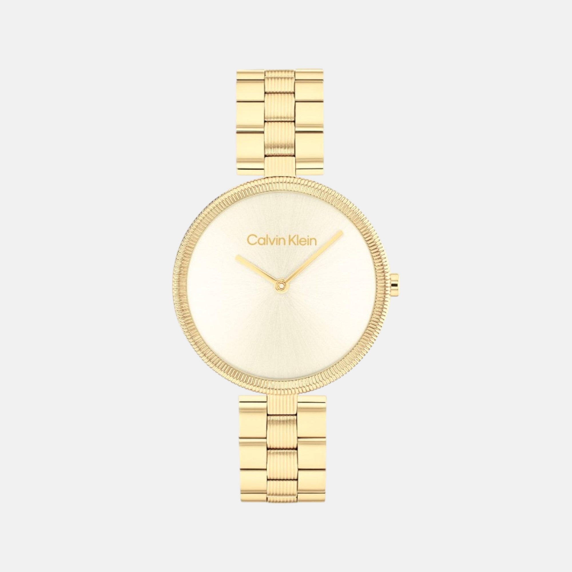 Calvin Klein Gleam Women Quartz Light Champagne Dial Analog Stainless Steel Watch 25100014
