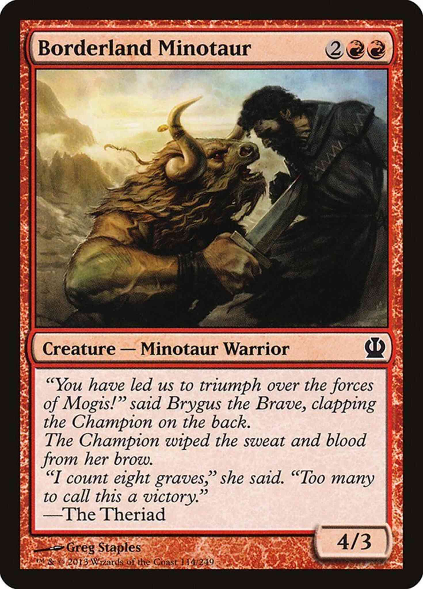 Borderland minotaur 114 – Magic Borderland Minotaur [114] [Theros] [Non-Foil]