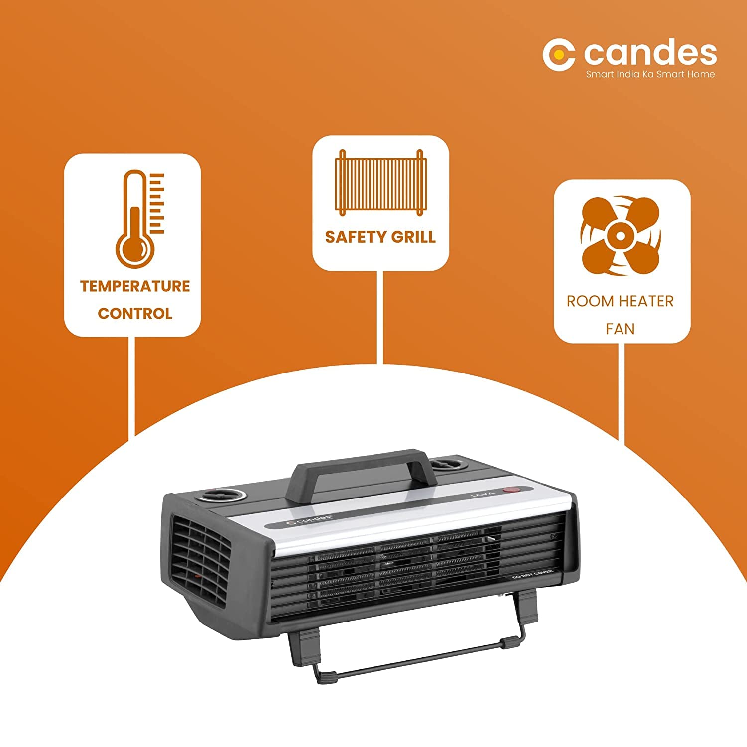 Candes Lava 2000W All in One Silent Blower Fan Room Heater (Black) - view 5