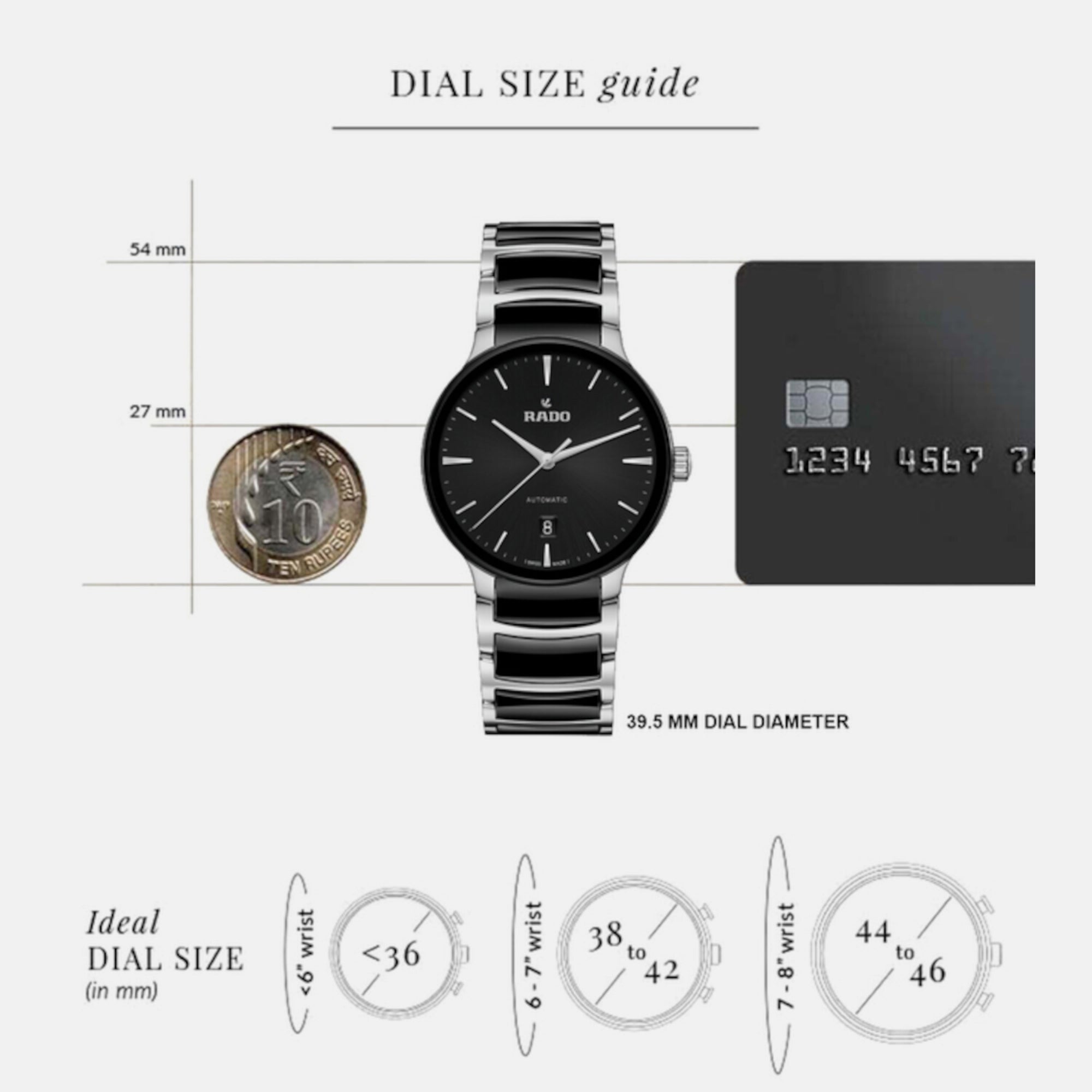 Rado Centrix Unisex Automatic Black Dial Analog Stainless Steel Watch R30018152 - view 5