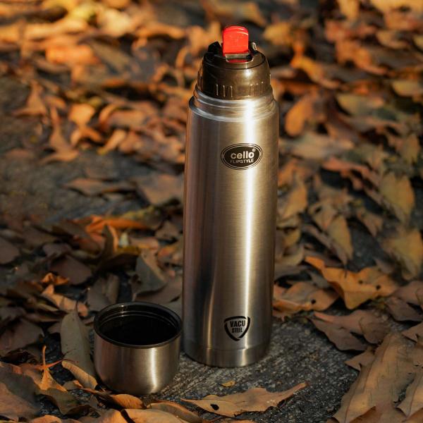 Cello Flipstyle Flask, Vacusteel Water Bottle, 1000ml