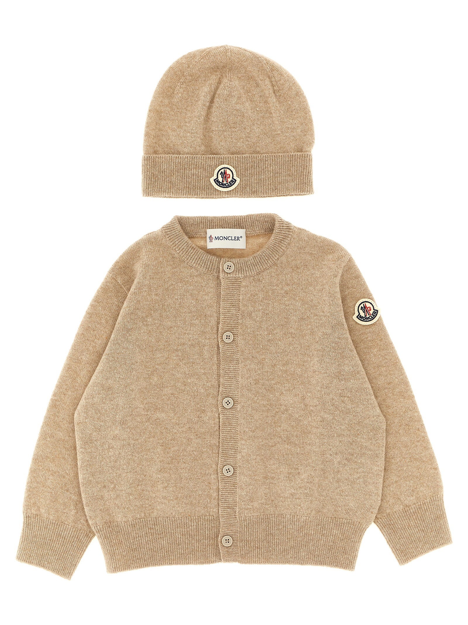 Cardigan logo embroidery – Moncler Enfant Cardigan + Logo Embroidery Beanie