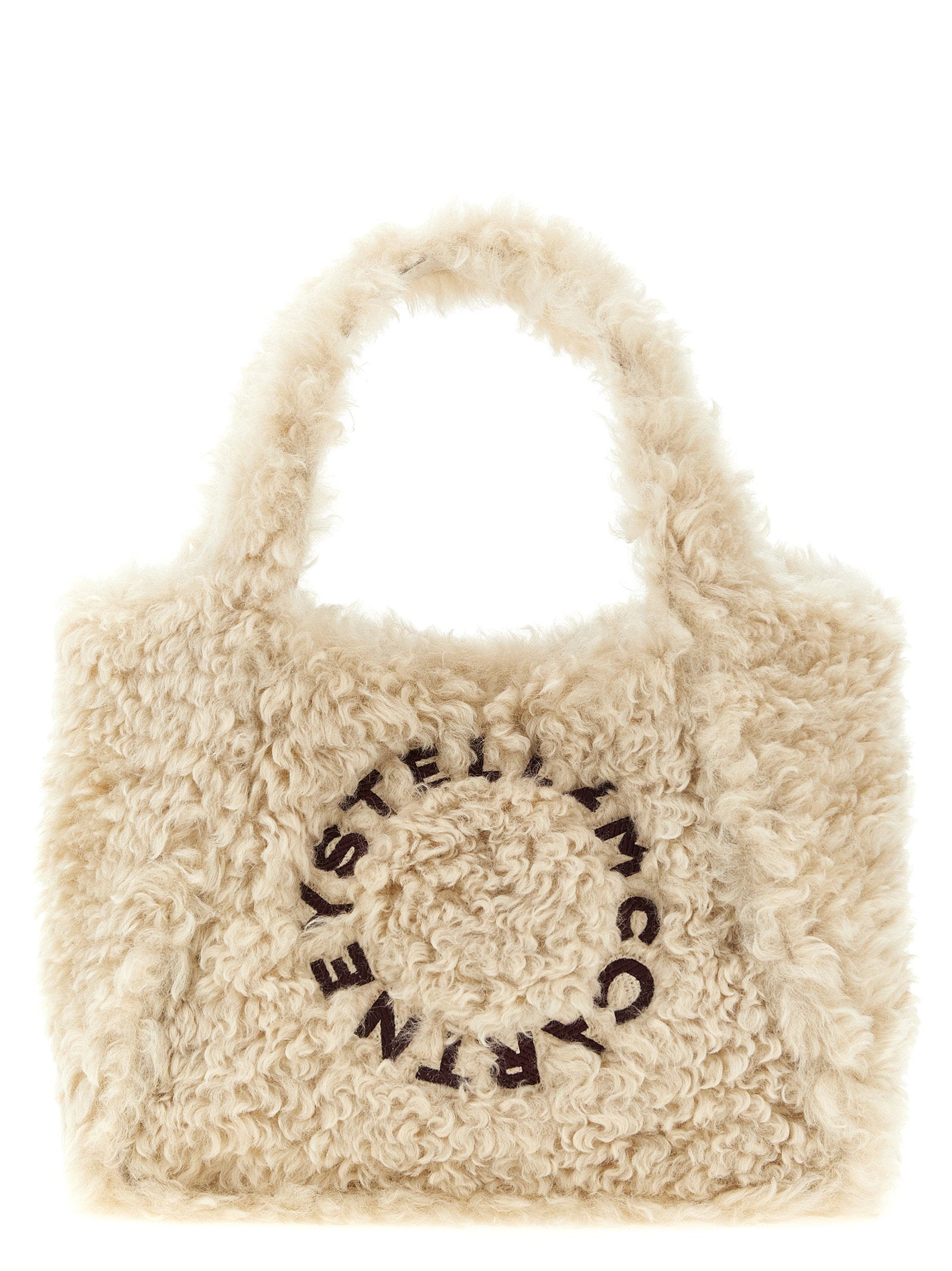 Stella Mccartney Shearling Logo Shopping Bag – 100% polyester