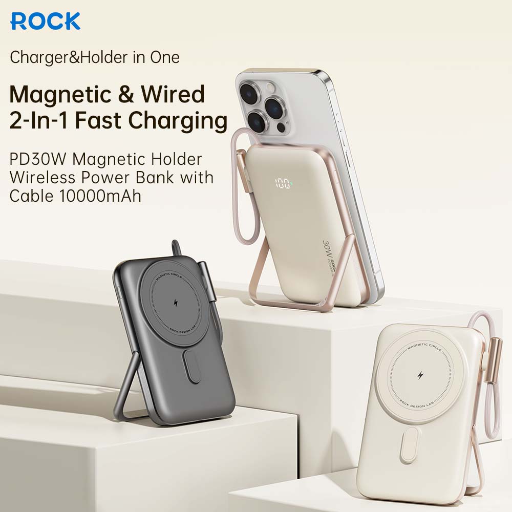 Million Cases Rock Mag Grip 30W 10000 mAh Magnetic Wireless Power Bank - view 2