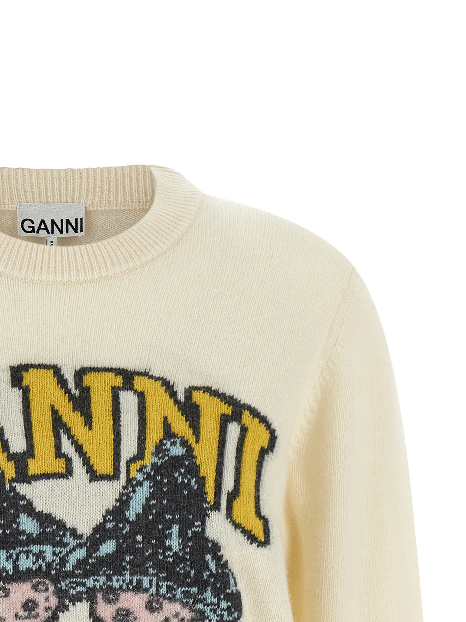 Ganni Sweater With Intarsia – 79% wo, 20% pa, 1% wa - view 3
