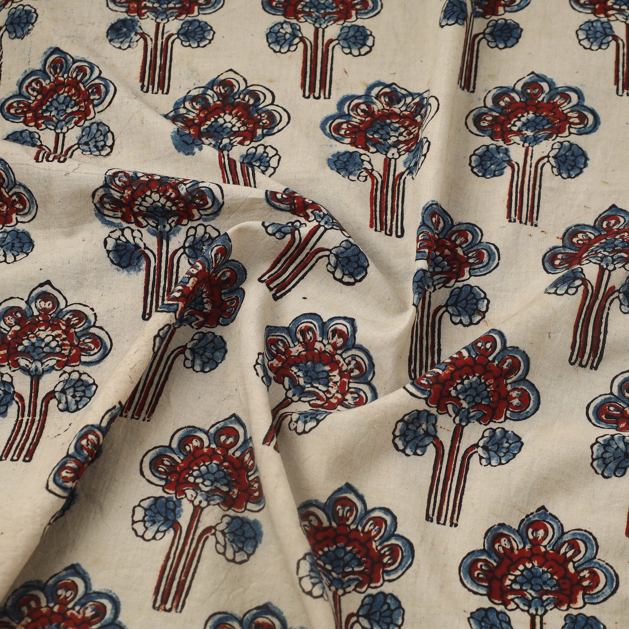 KACHCHH JI CHHAAP Beige - Block Print Cotton Natural Dyed Ajrakh Fabric 47 - view 3
