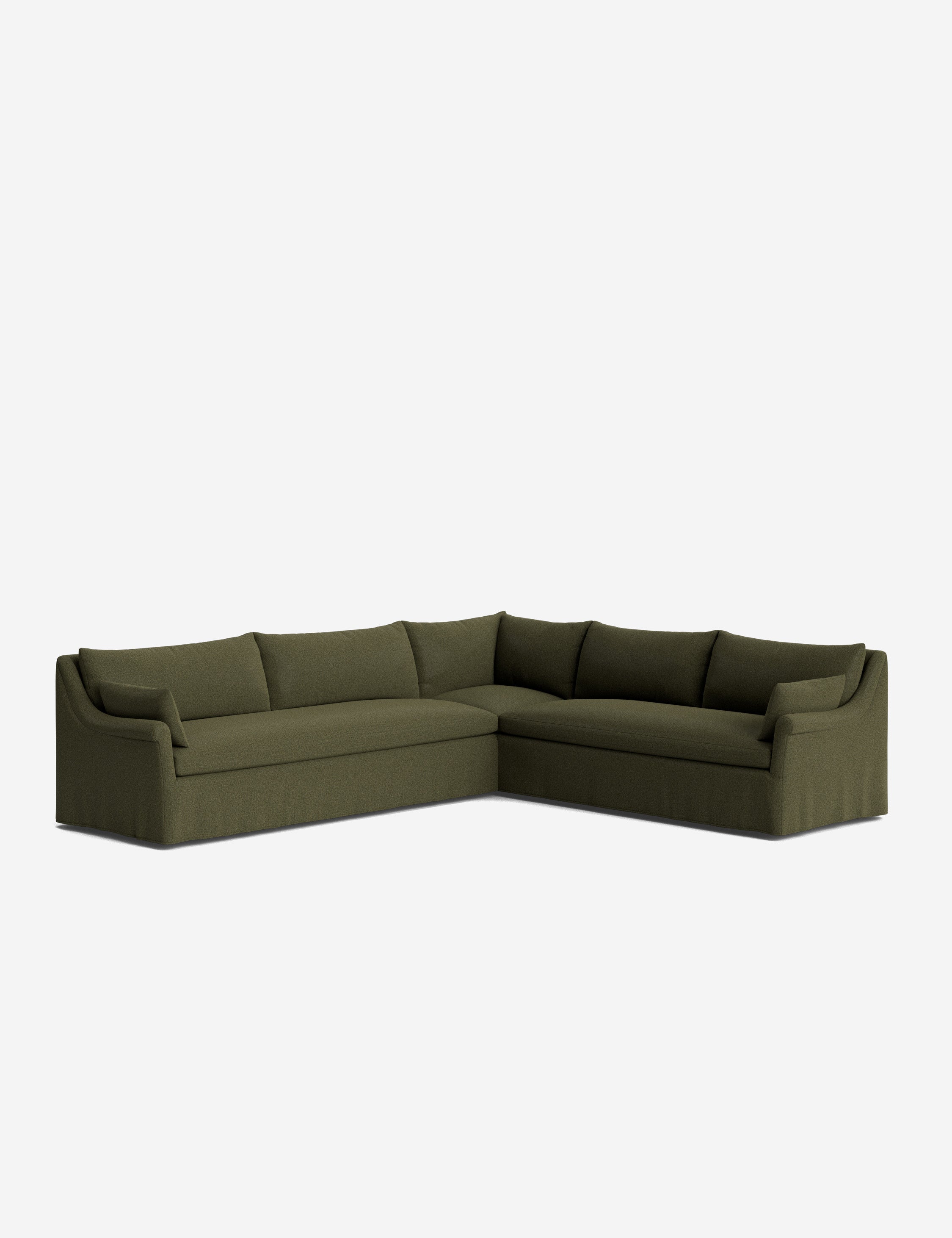 Lulu and Georgia Portola Rolled Arm Slipcover Corner Sectional Sofa - view 67
