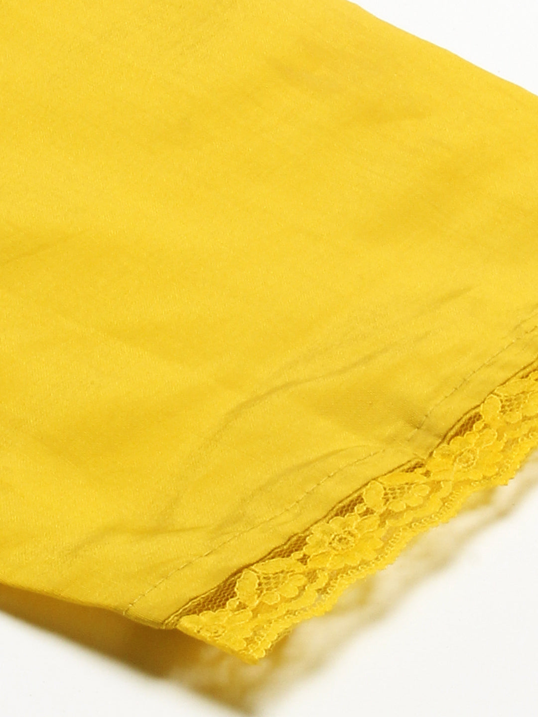 Fashor Ethnic Embroidered A-Line Kurta with Pant & Dupatta - Yellow - view 10