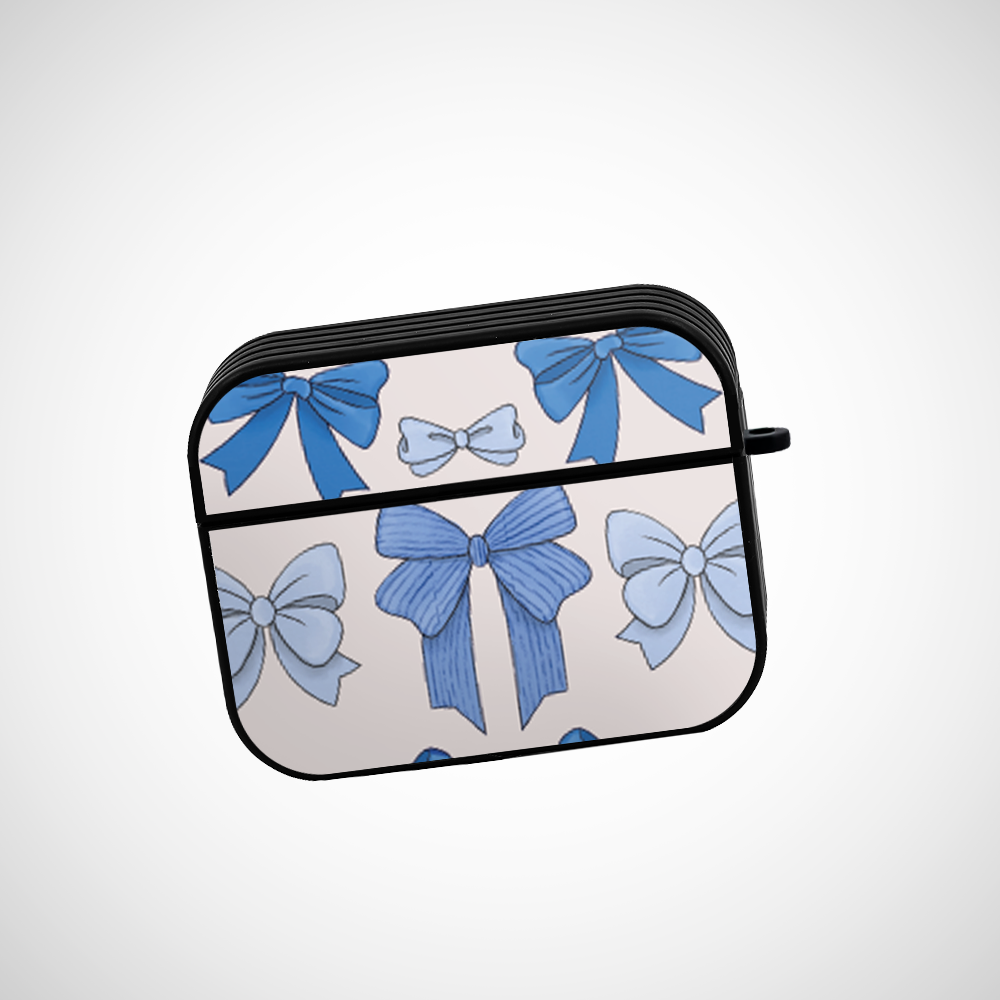 Cover It Up Aesthetic Blue Bow Glass Airpods Pro 2 Case Covers