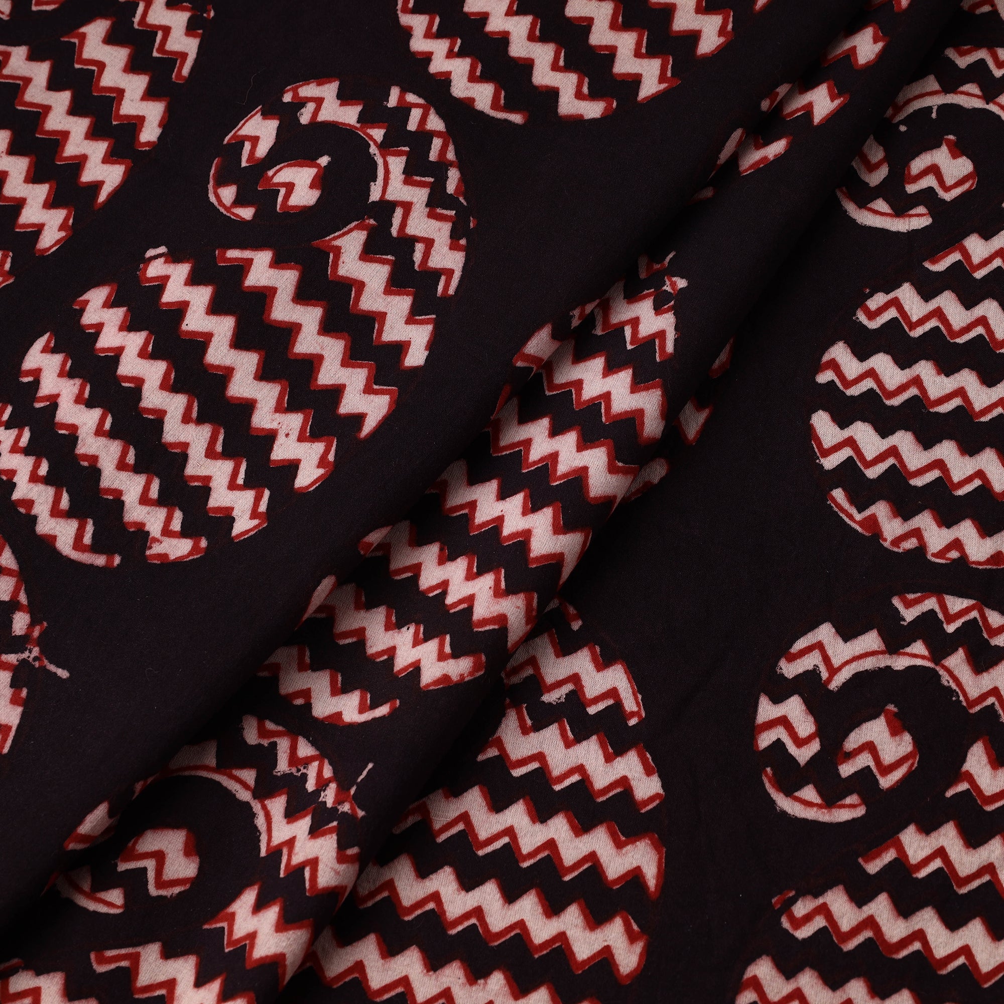 BAGH PRINTS BY UMAR FARUK KHATRI Black - Bagh Block Printed Cotton Fabric 13 - view 2