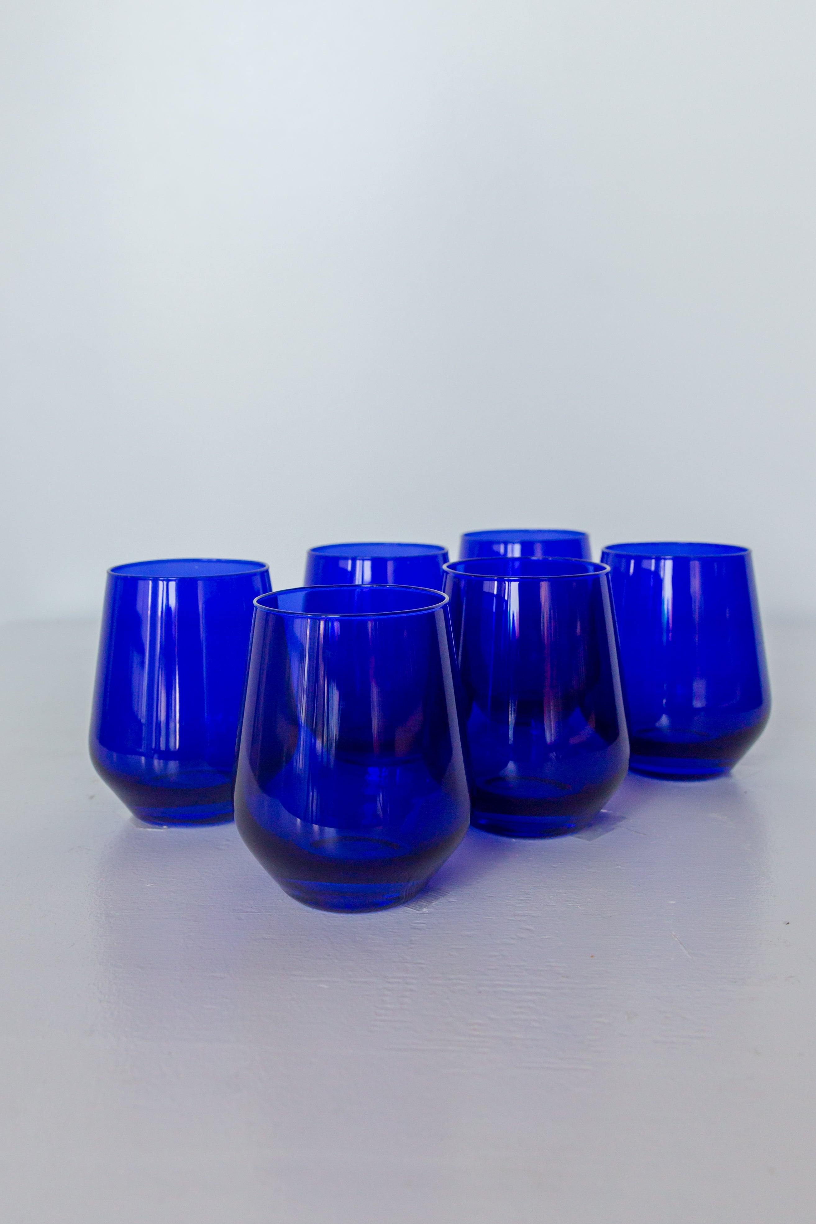 Estelle Colored Glass Estelle Colored Wine Stemless - Set of 6 {Royal Blue} - view 4