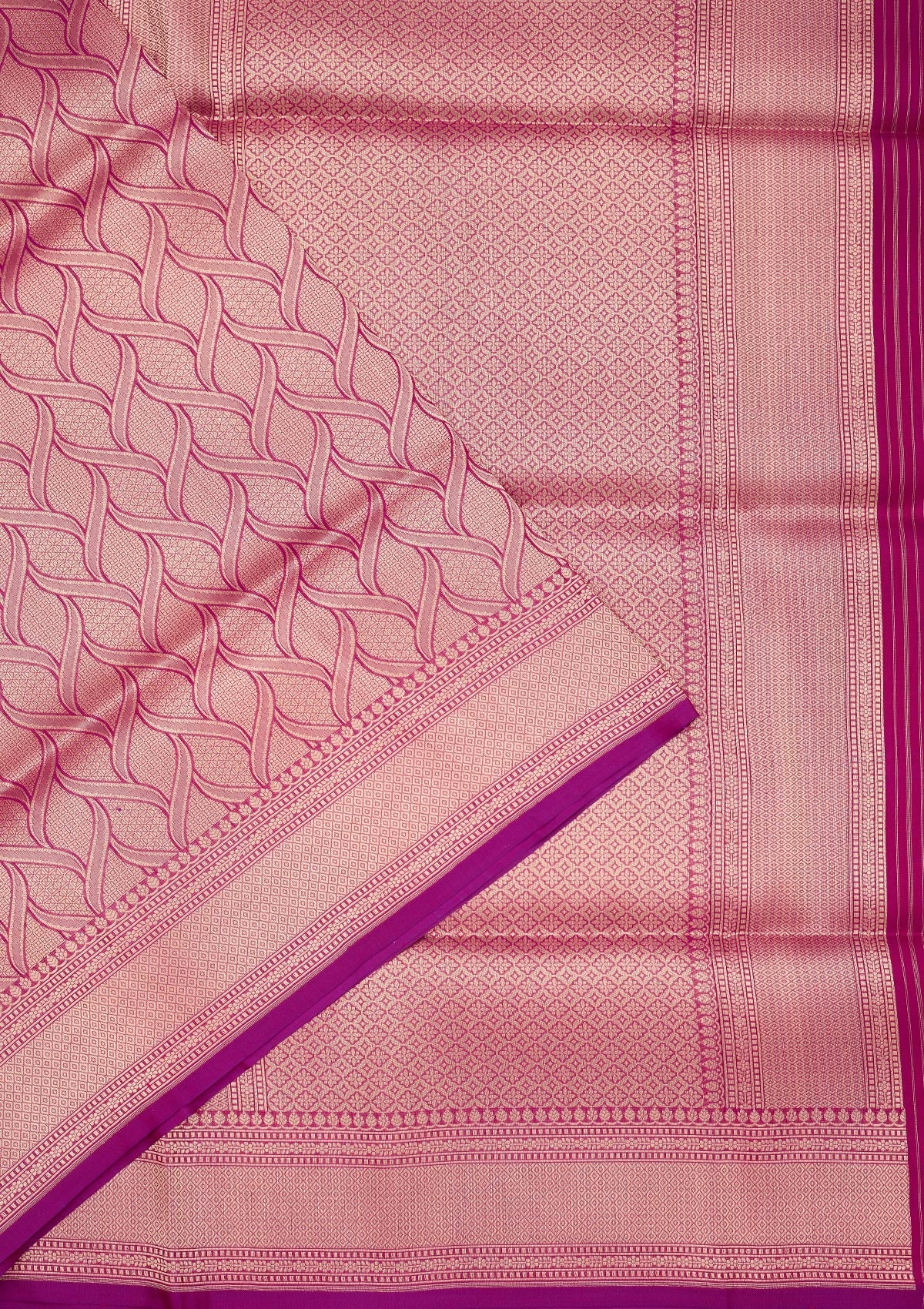 Koskii Onion Pink Zariwork Pure Silk Saree – Women's - view 3