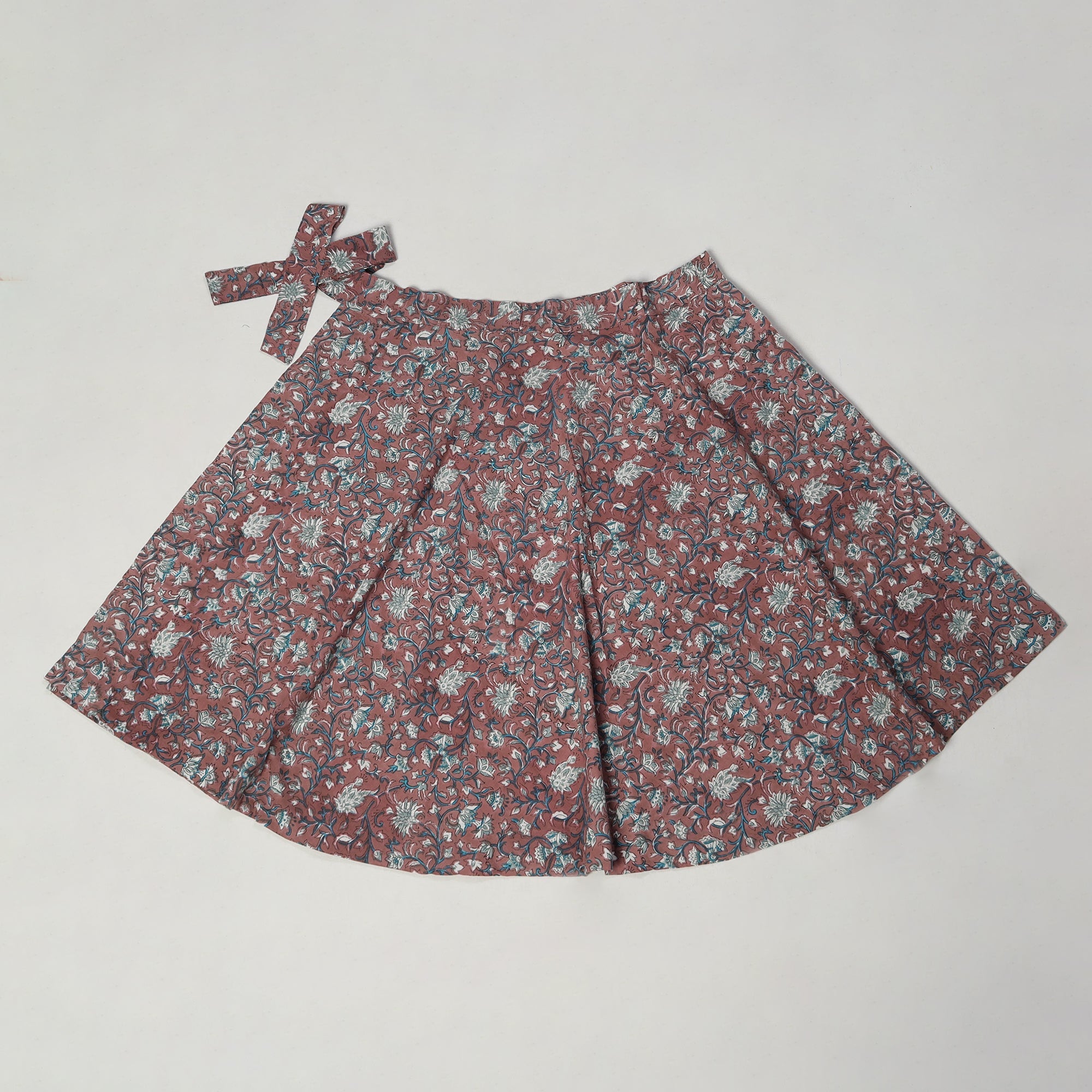 NOORI BAZAR Brown - Sanganeri Block Printed Cotton Wrap Around Skirt 19 - view 4