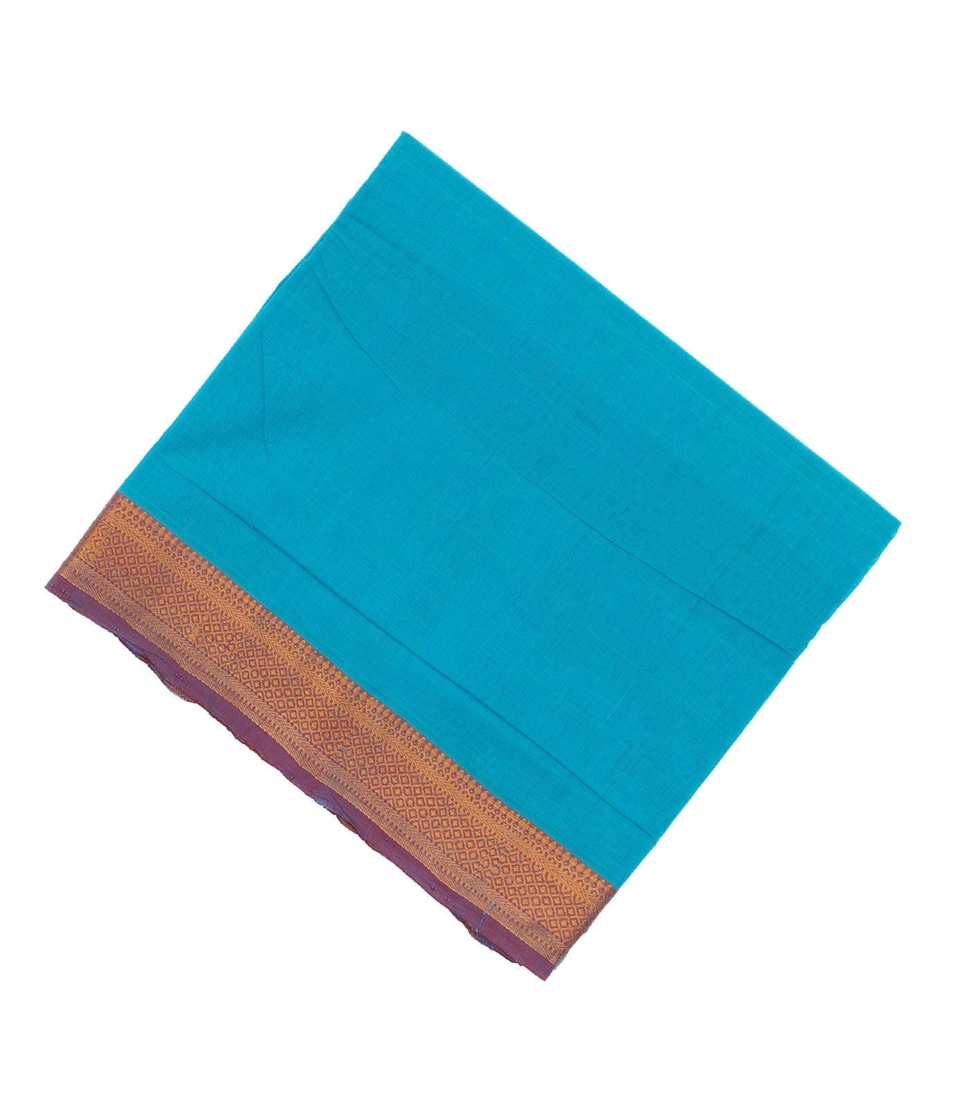 RmKV Light Blue Mangalagiri Cotton Saree With Contrast Border