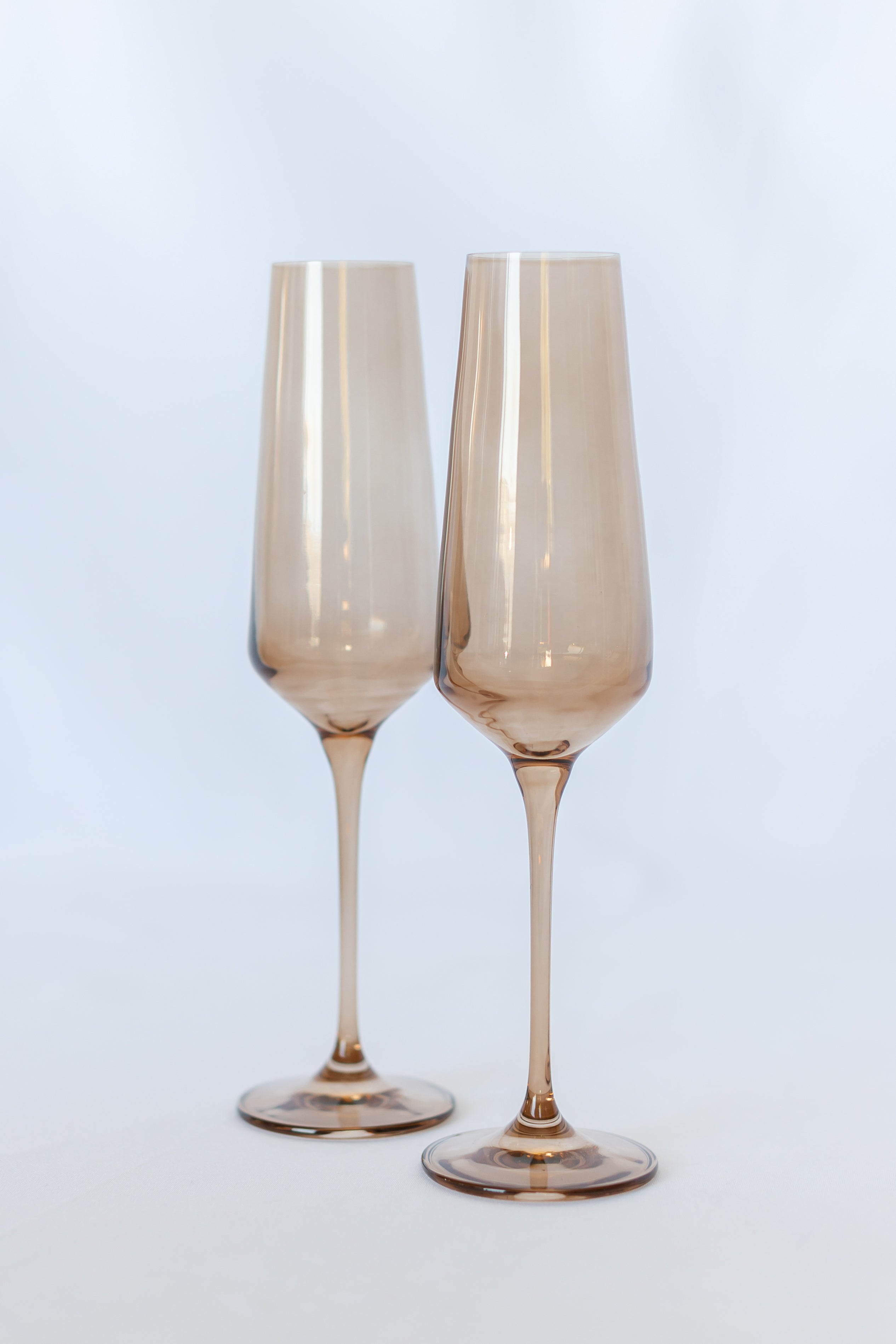 Estelle Colored Glass Estelle Colored Champagne Flute - Set of 6 {Mocha Mousse (Our Amber Smoke)} - view 9