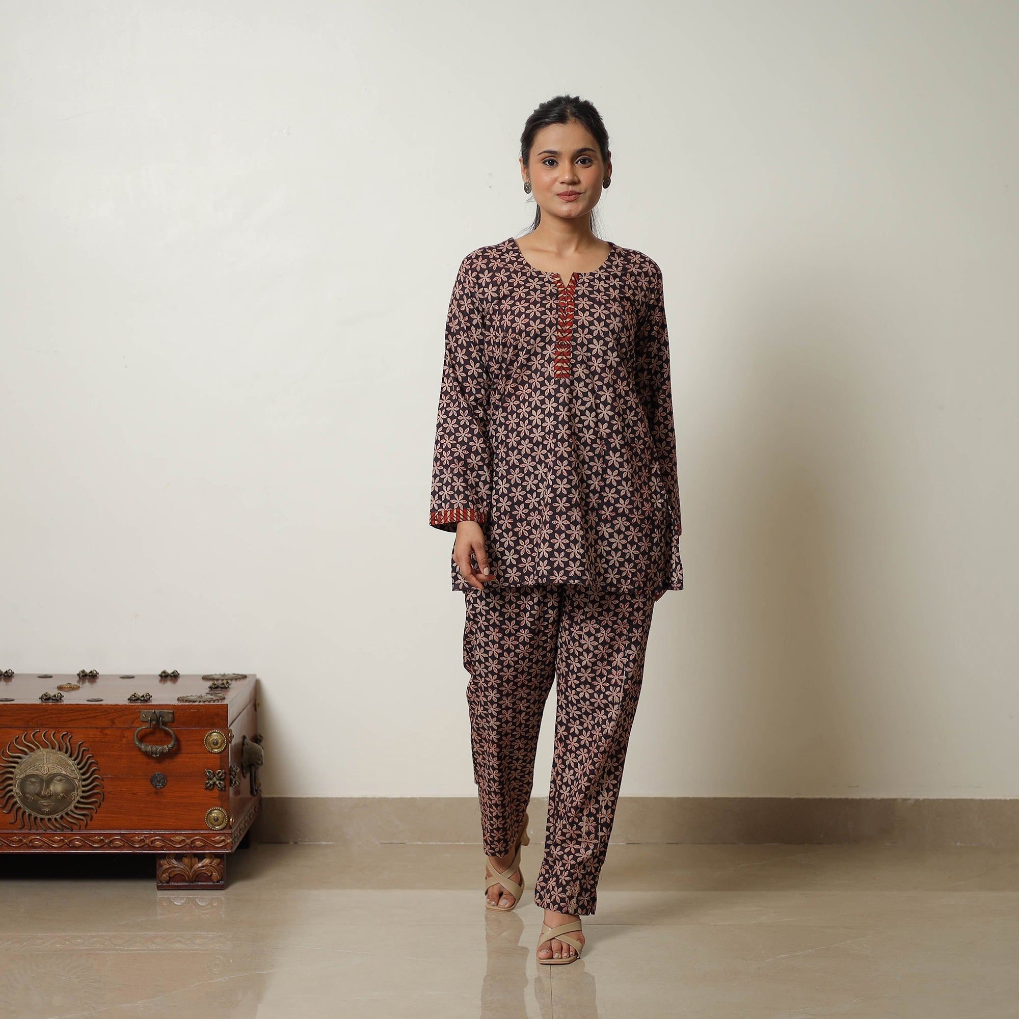 ITOKRI CASUALS Brown - Block Printed Cotton Bagru Co-Ord Set 11 - view 2