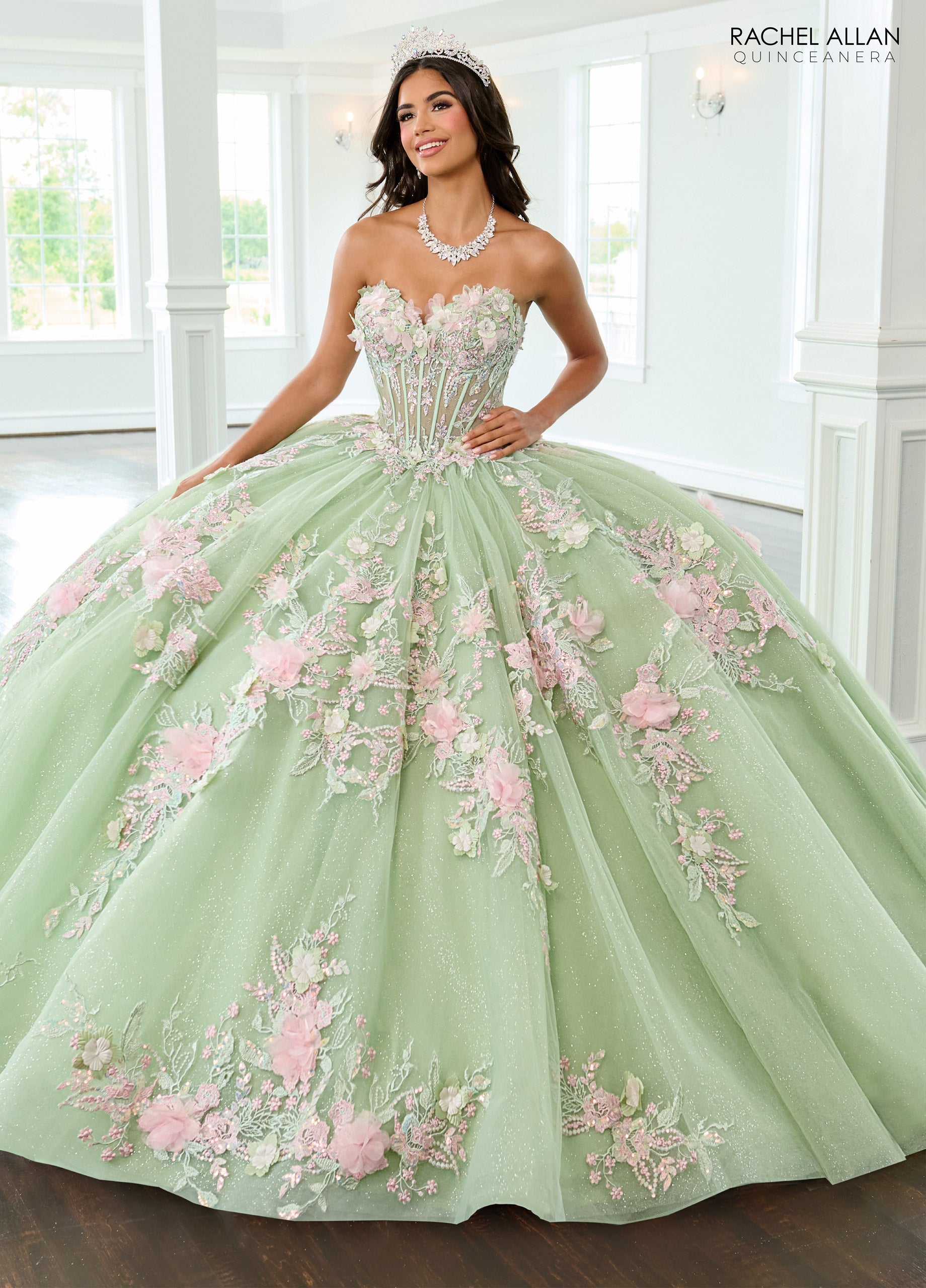Mary's Bridal Cape Sleeve Quinceanera Dress by Rachel Allan RQ2216 - view 3
