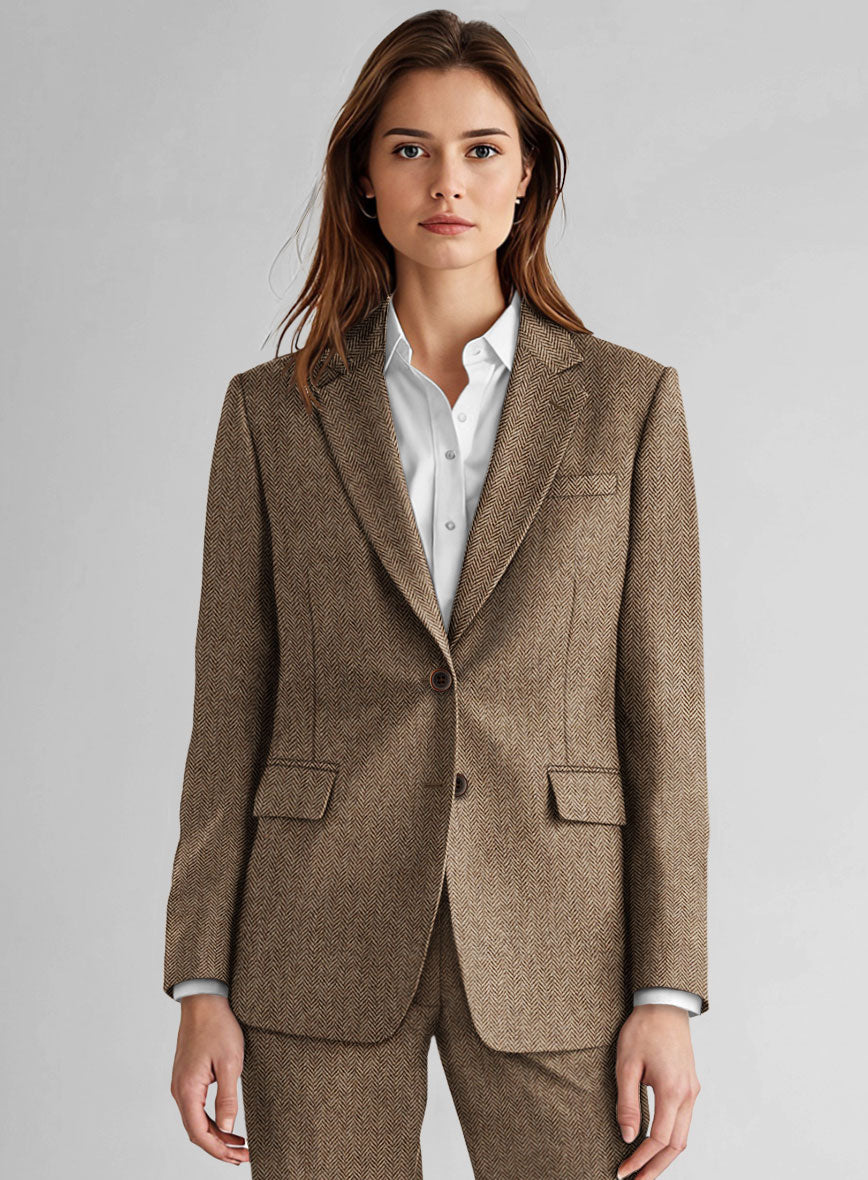 StudioSuits Women's Irish Brown Herringbone Tweed Suit - view 2