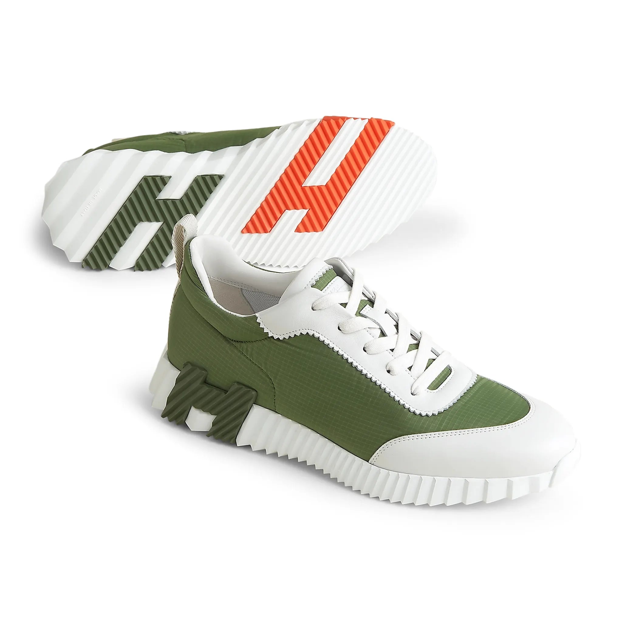Hermès Paris Ripstop Bouncing Sneaker Matcha White - view 4
