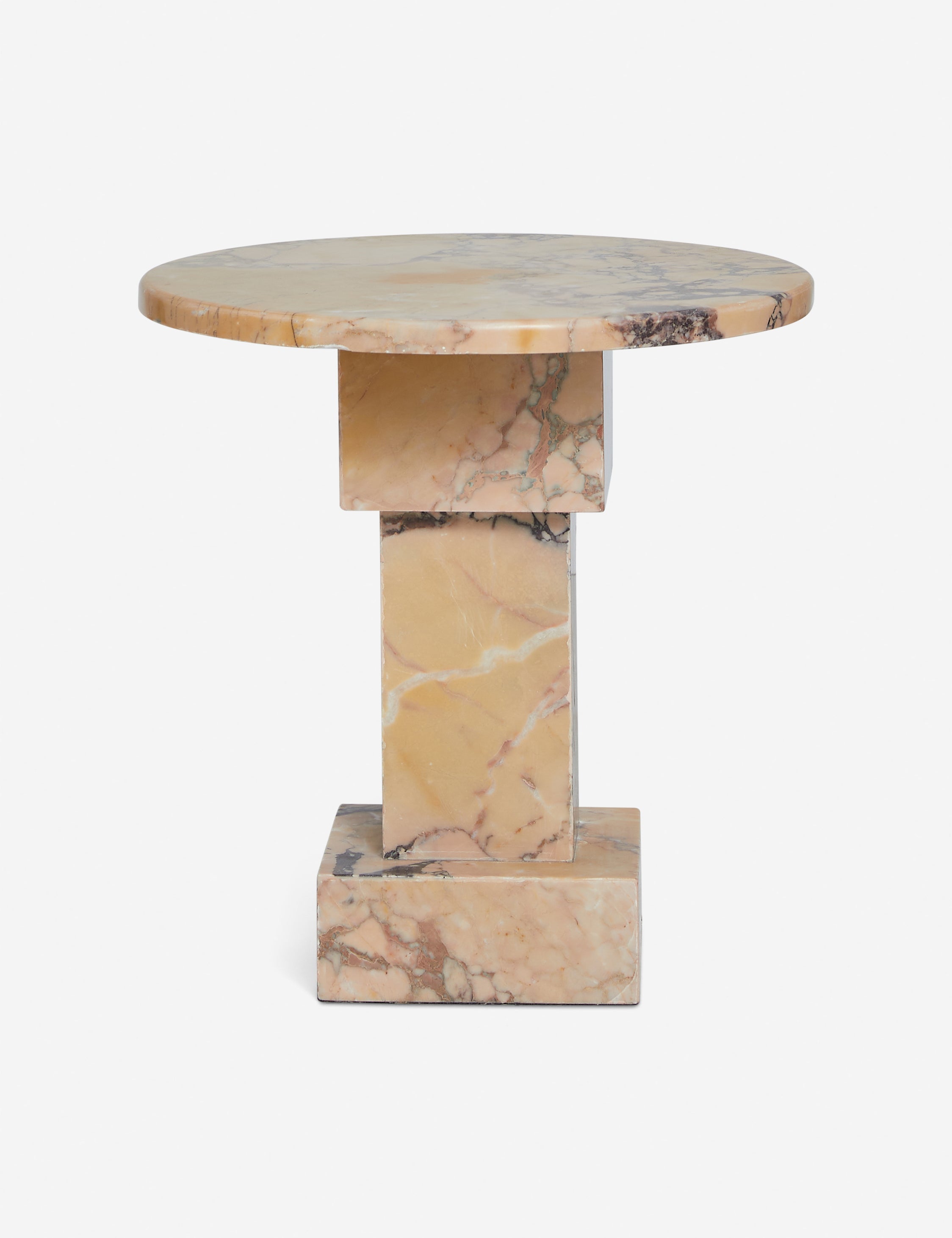 Lulu and Georgia Potts Round Side Table – Orange Marble - view 6