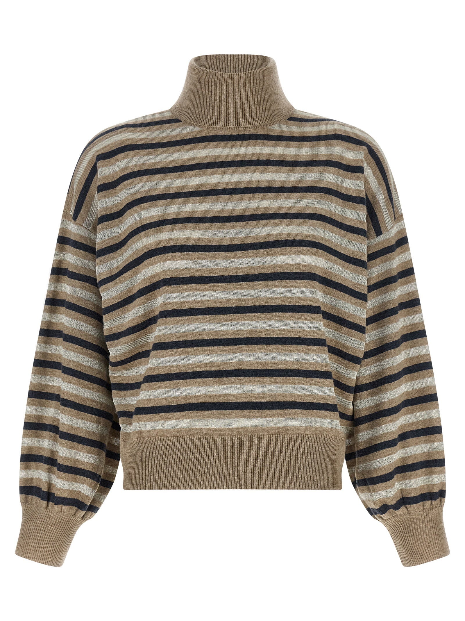 Brunello Cucinelli Sparkling Stripes Sweater – 60% wv, 30% ws, 10% se