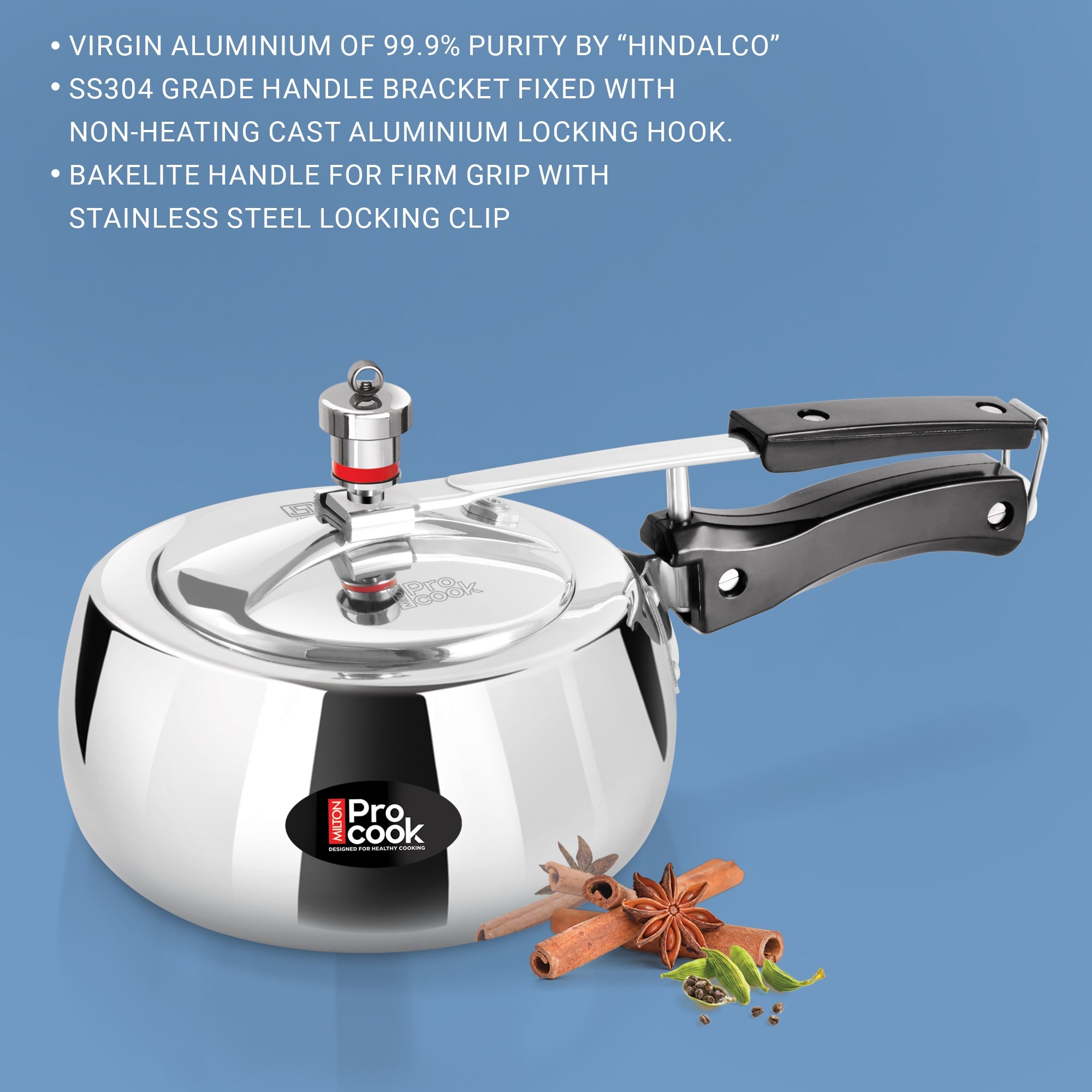 Pressure Cooker Inner Lid Curve Aluminium Induction (Milton Procook) - view 7