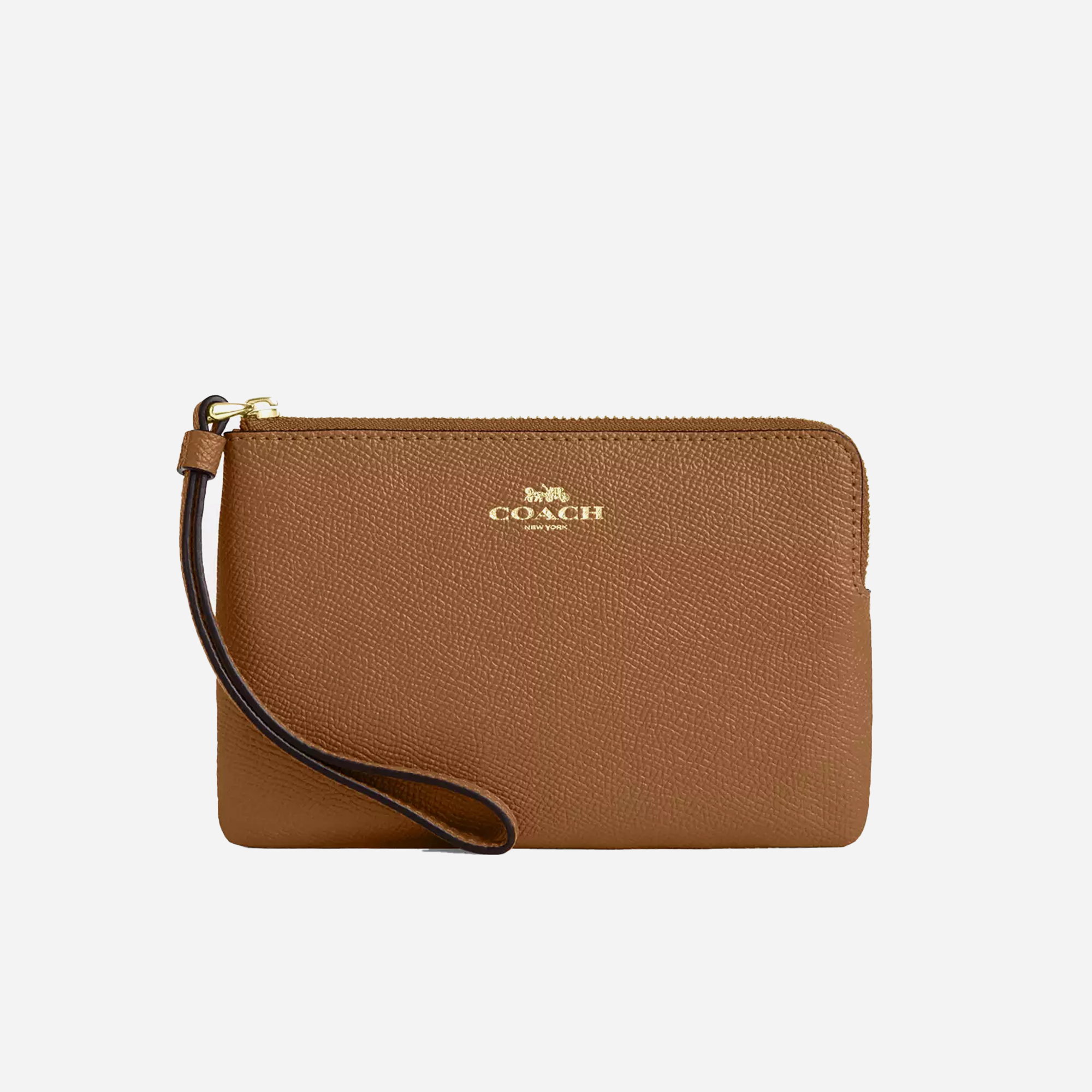 COACH Corner Zip Wristlet Im/Honey Brown