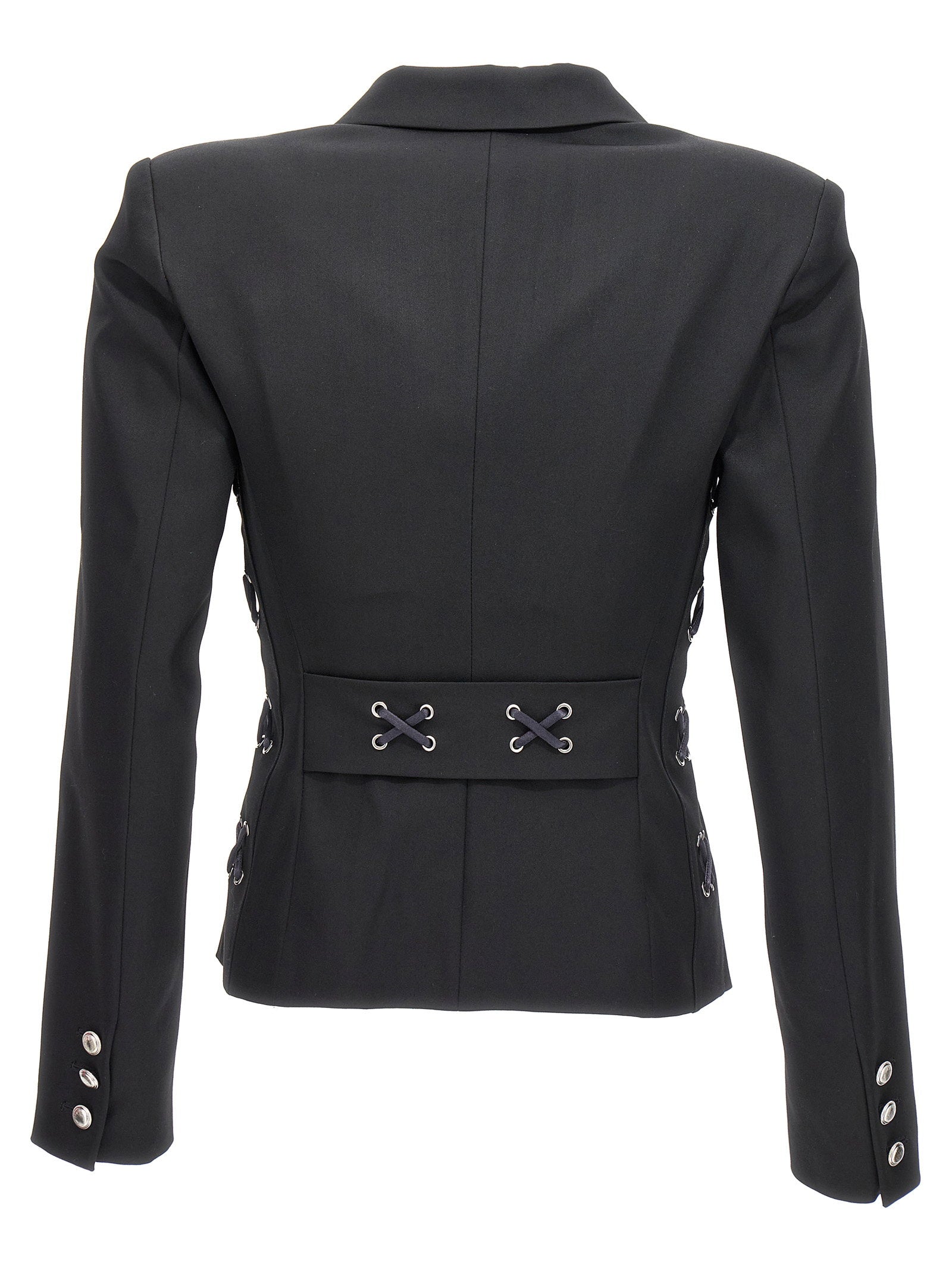 Alessandra Rich Single Breast Lace-up Blazer Jacket - view 2