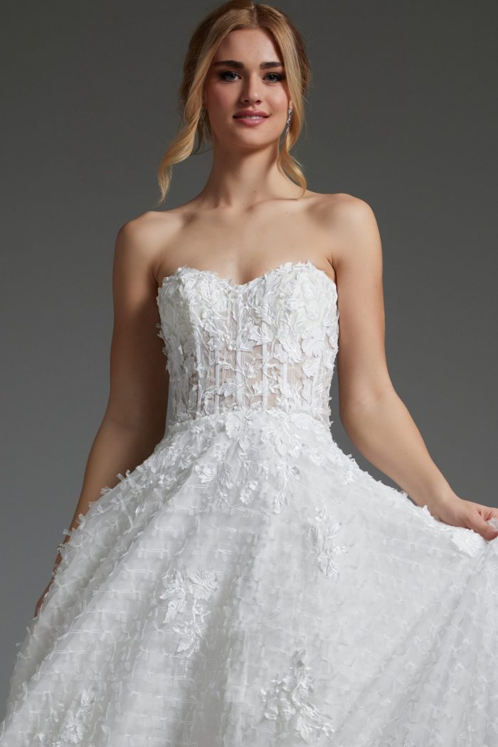 Jovani JB07165 A Line Corset Bridal Long Wedding Dress - view 5