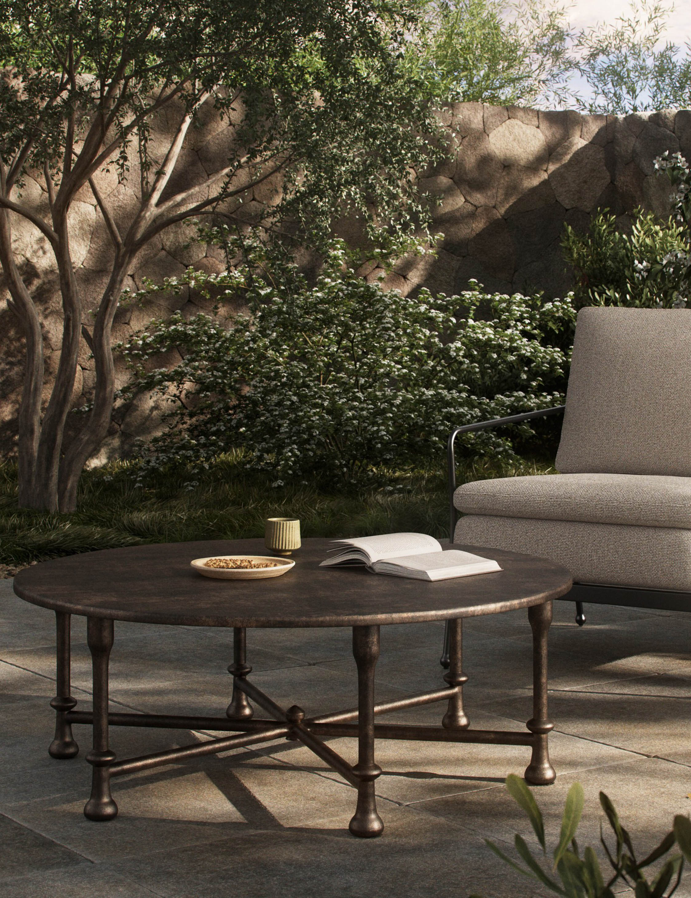 Lulu and Georgia Leblanc Indoor / Outdoor Round Coffee Table by Amber Lewis x Four Hands - view 2