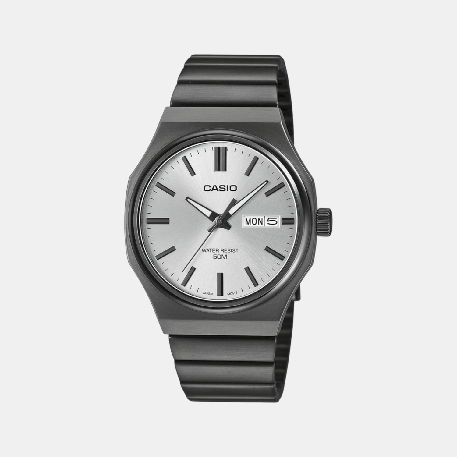 Casio Enticer Men Quartz Silver Dial Analog Stainless Steel Watch A2418