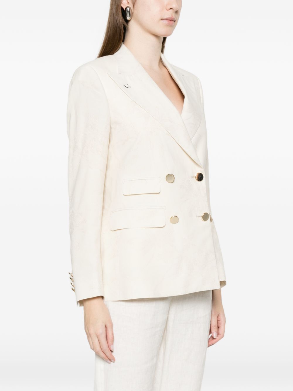 L.B.M. 1911 Linen blend double-breasted jacket - view 5