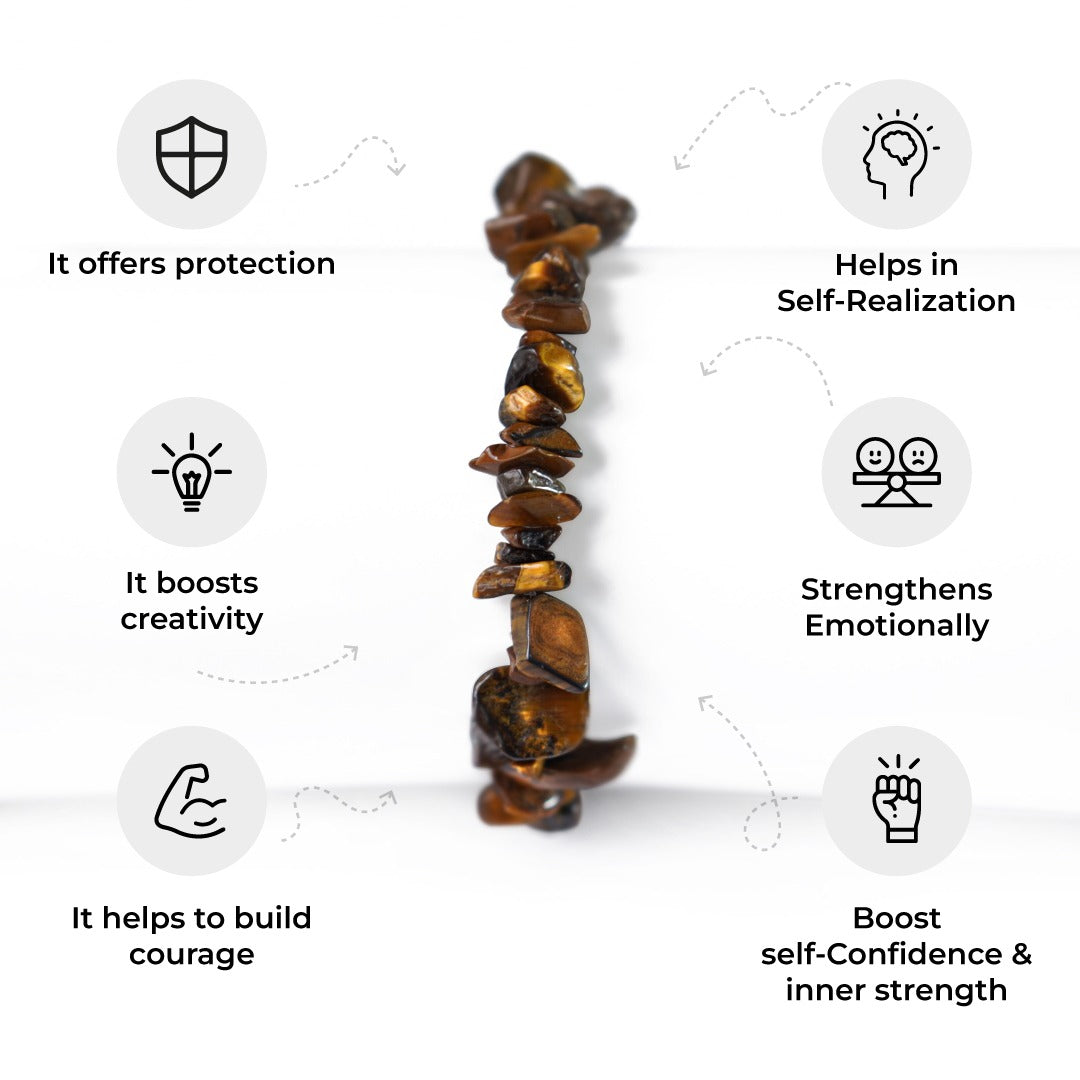 brantashop Tiger Eye Chips Crystals Bracelet For Men - view 2